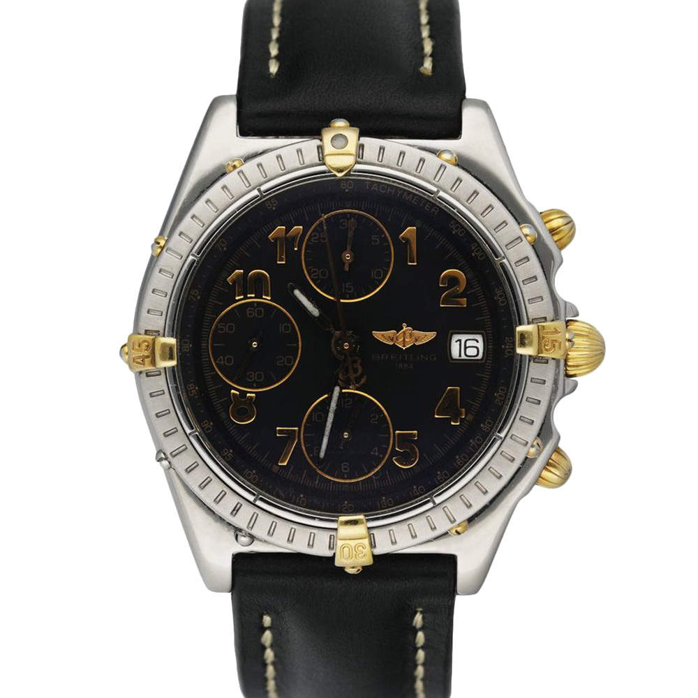 Breitling Black Gold Tone Stainless Steel Chronomat B13050.1 Automatic Men's Wristwatch 40 MM