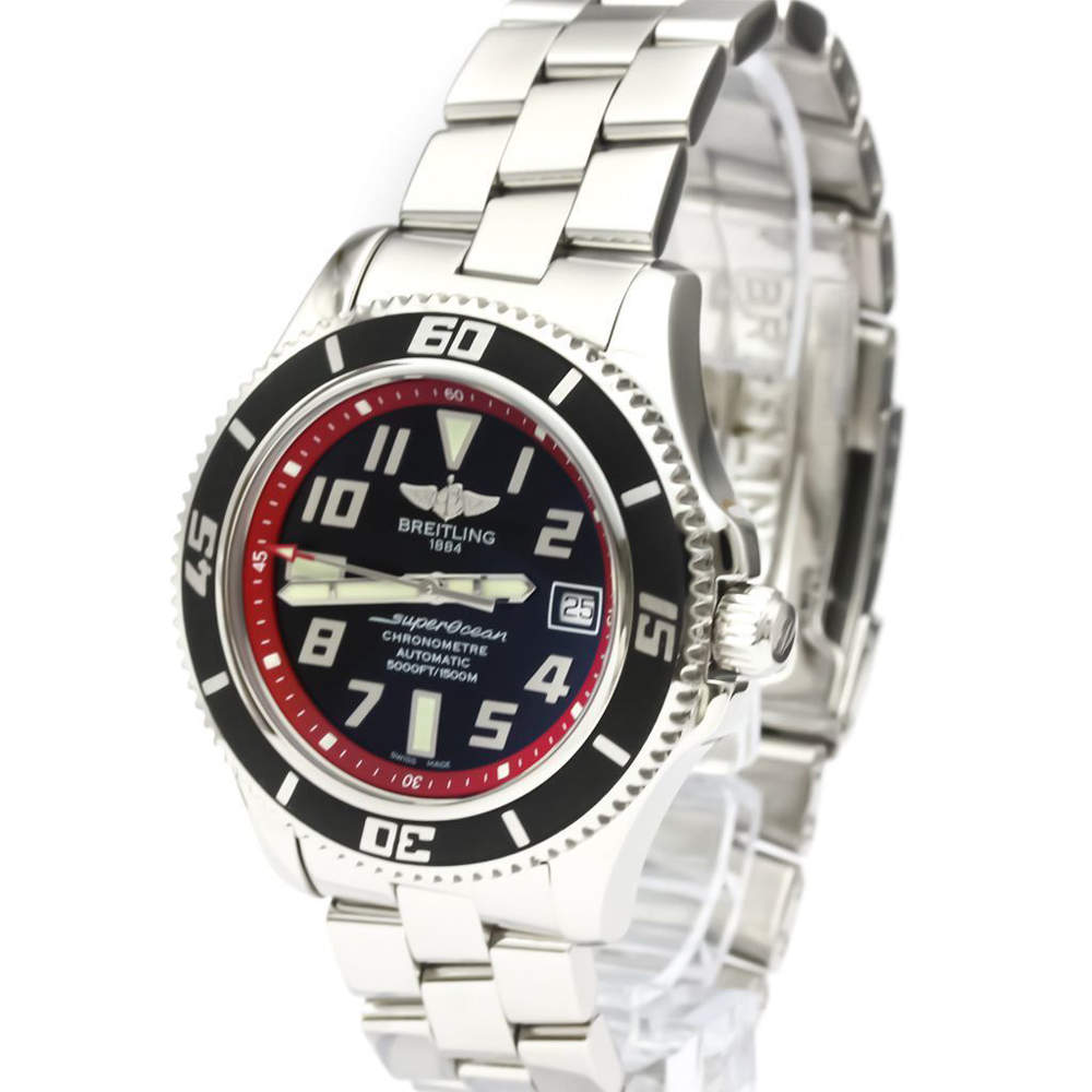 Breitling Black Stainless Steel Superocean A17364 Automatic Men's Wristwatch 42 MM