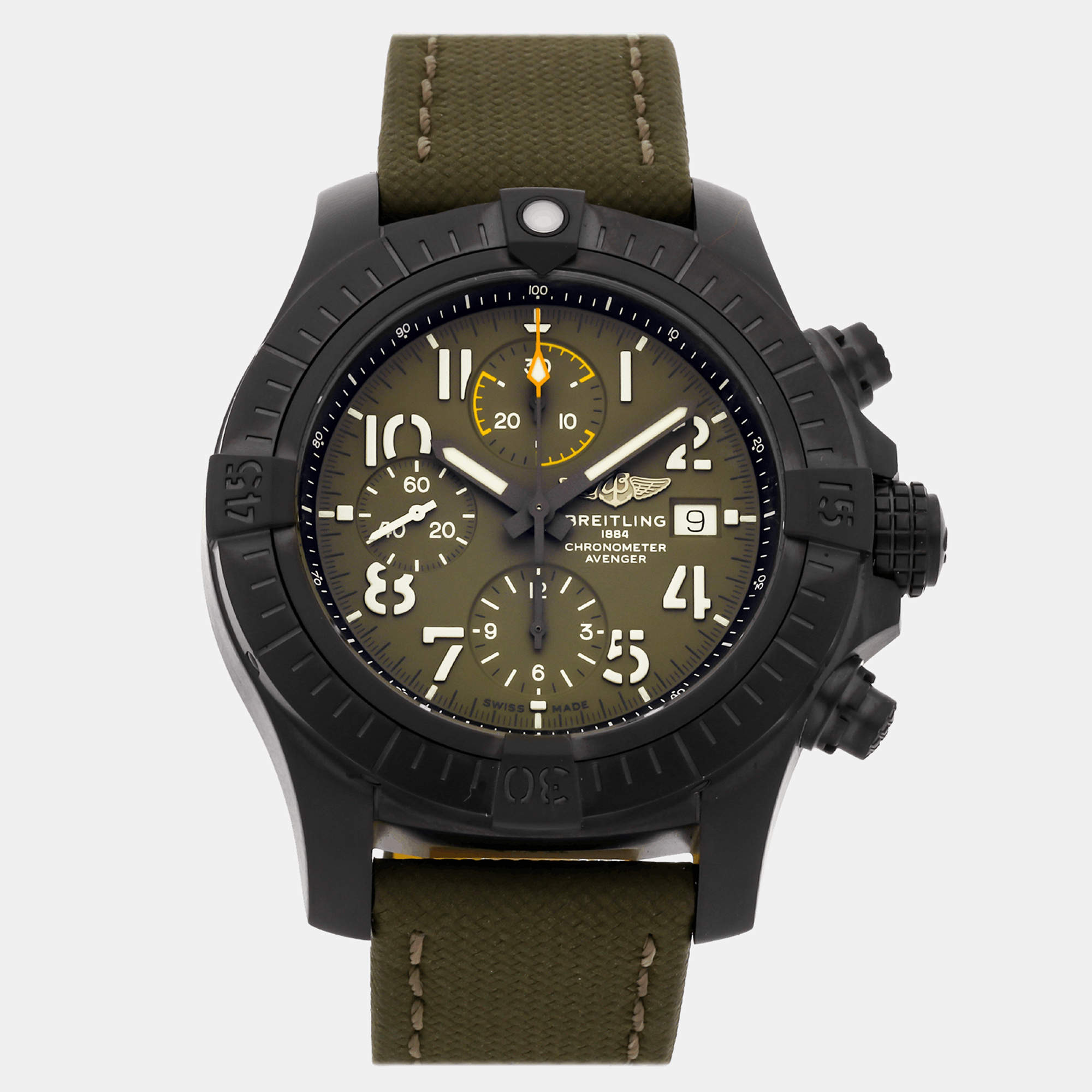 Breitling Green Titanium Avenger Automatic Men's Wristwatch 45 mm