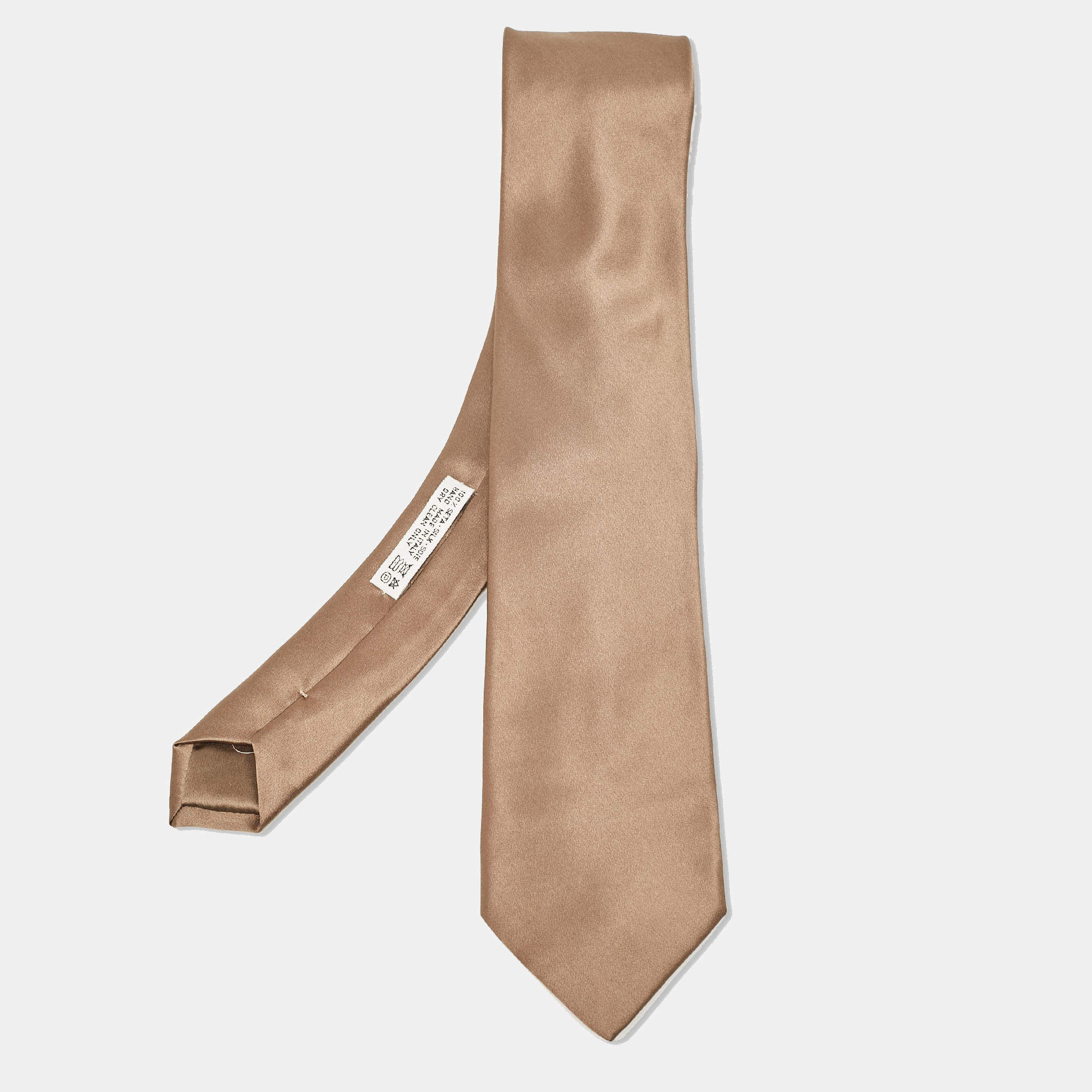 Brioni Brown Satin Traditional Tie 