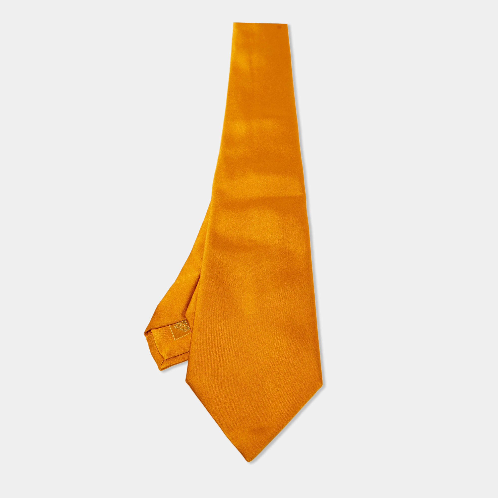 Brioni Golden Brown Satin Traditional Tie 
