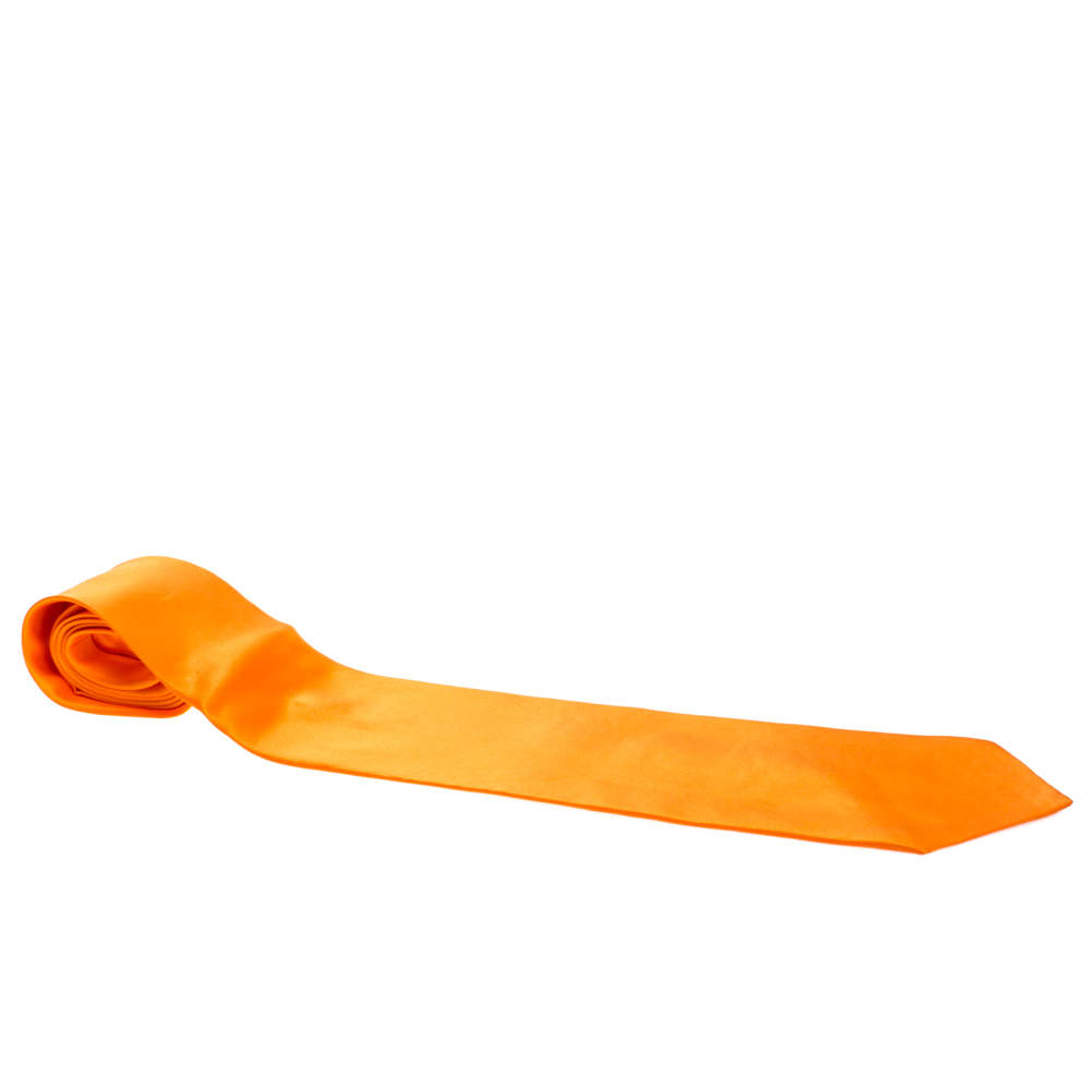 مملوكة مسبقًا Brioni Orange Traditional Silk Tie