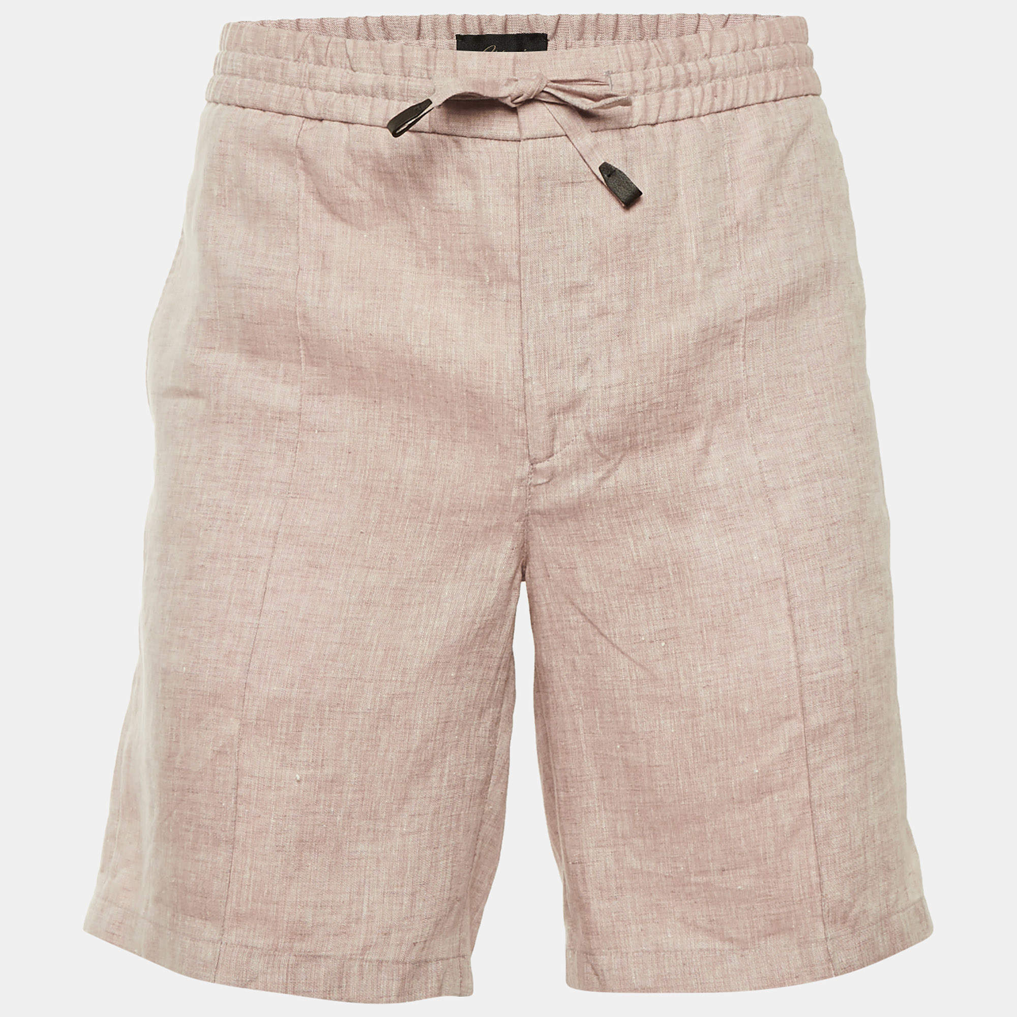 Pre Owned شورت بروني كتان وردي فاتح مقاس صغير