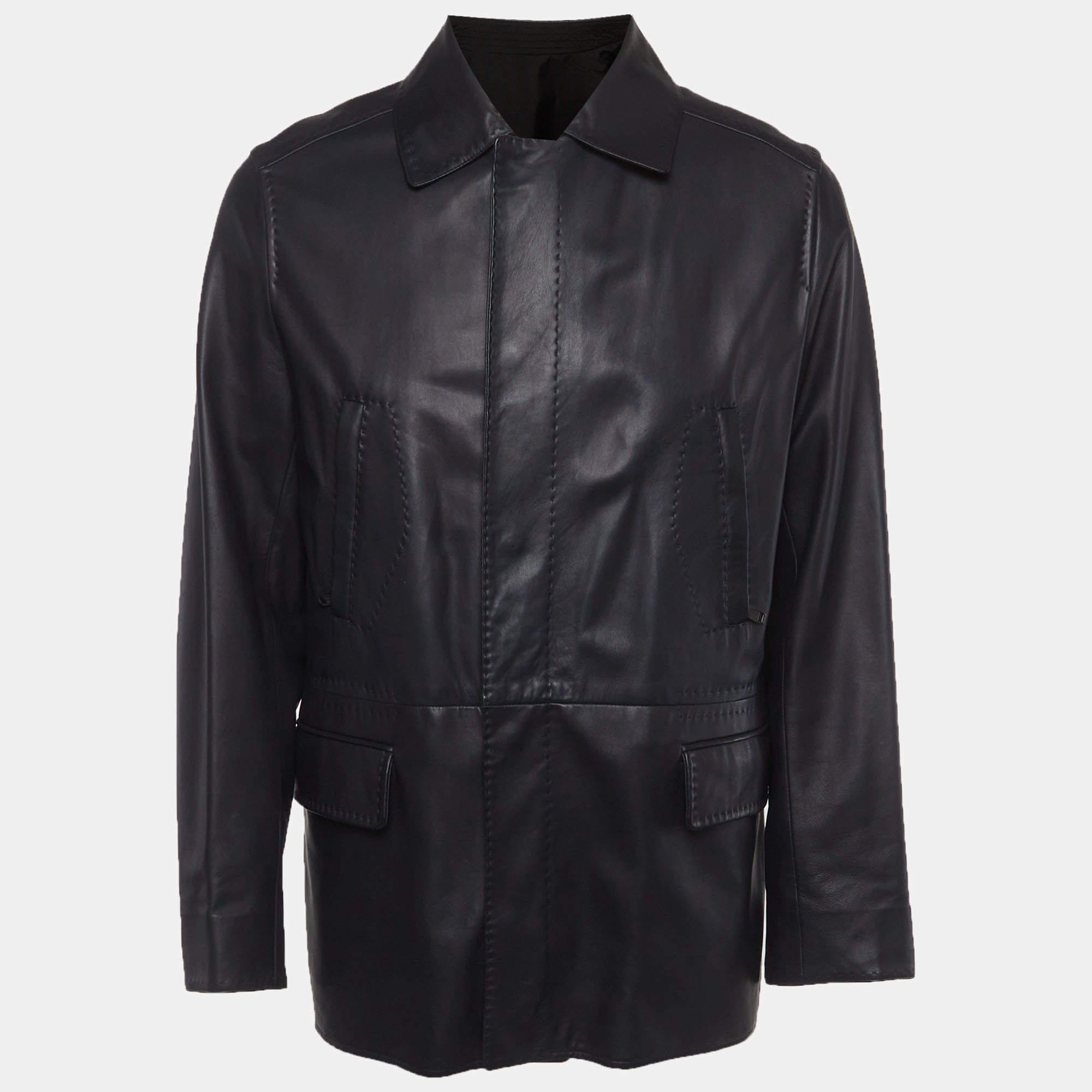 Salvatore Ferragamo Feather Print Hooded Zip Front Quilted Down