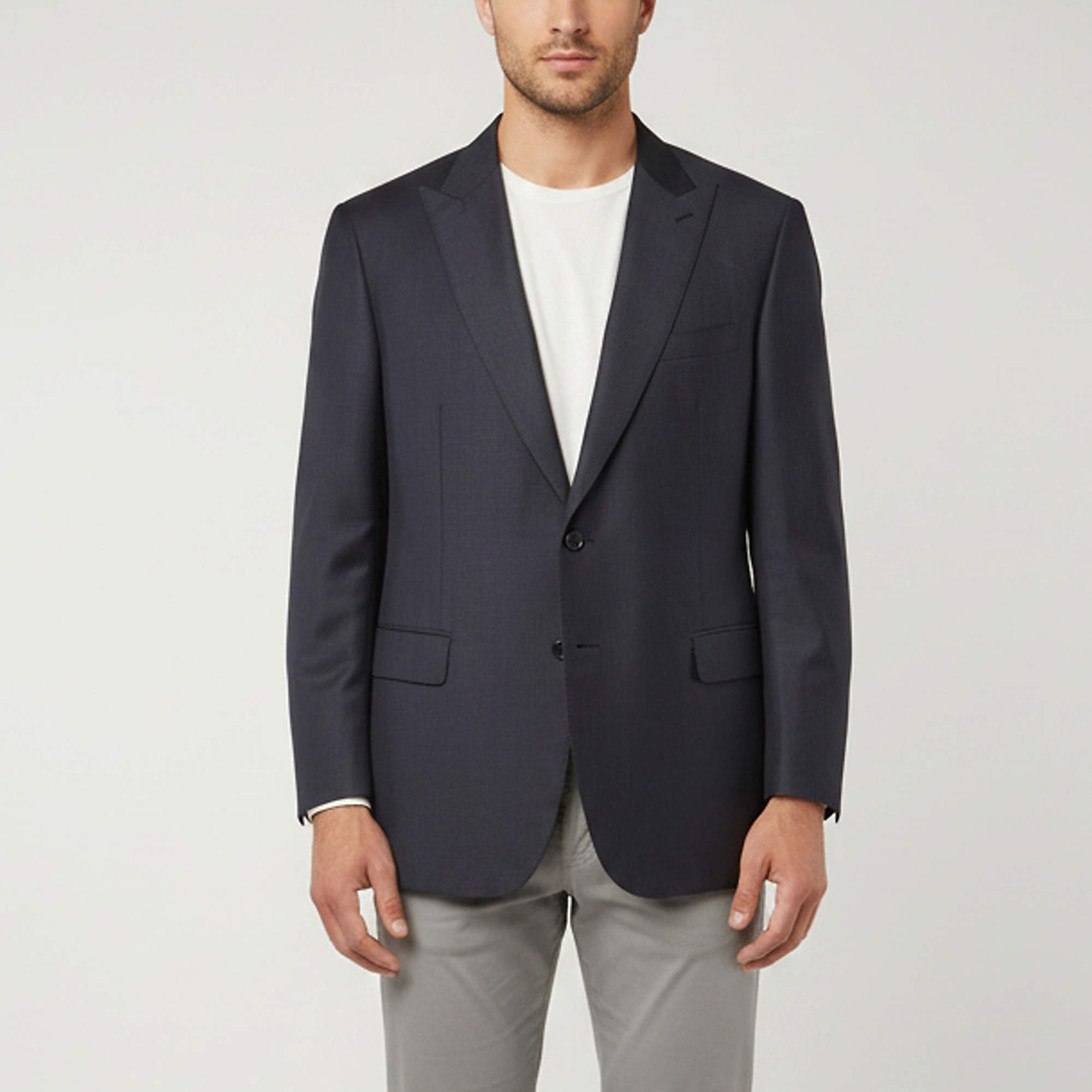 Pre Owned Brioni Navy Blue Wool Blend Regular Fit Blazer XXL 