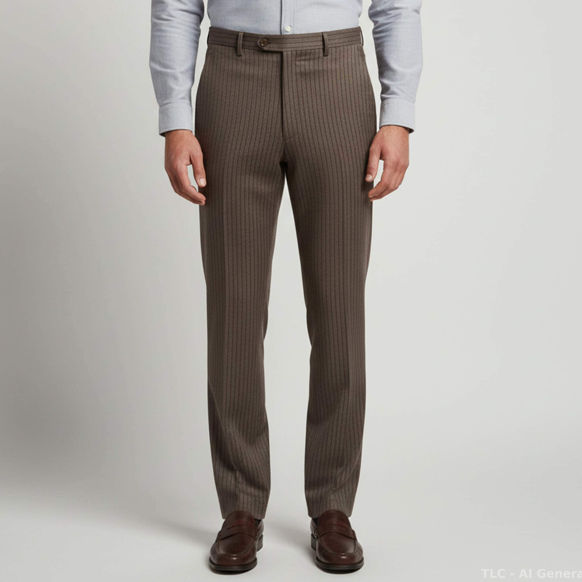 Pre Owned Brioni Brown Pinstripe Textured Wool Cortina Trousers XXXL