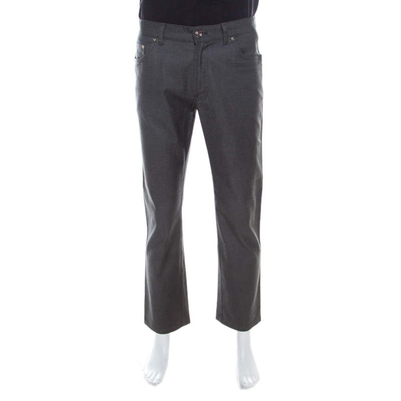Brioni Grey Wool & Silk Blend Jeans L
