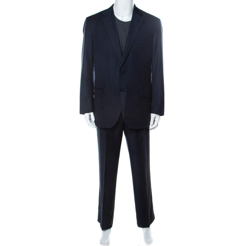 Brioni Navy Blue Wool Parlamento Suit 2XL