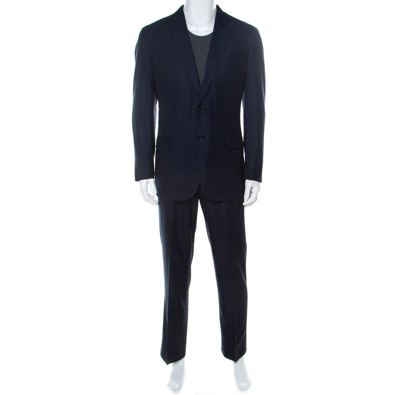 Brioni Navy Blue Textured Wool Super 150s Colosseo Suit XL Brioni | The ...