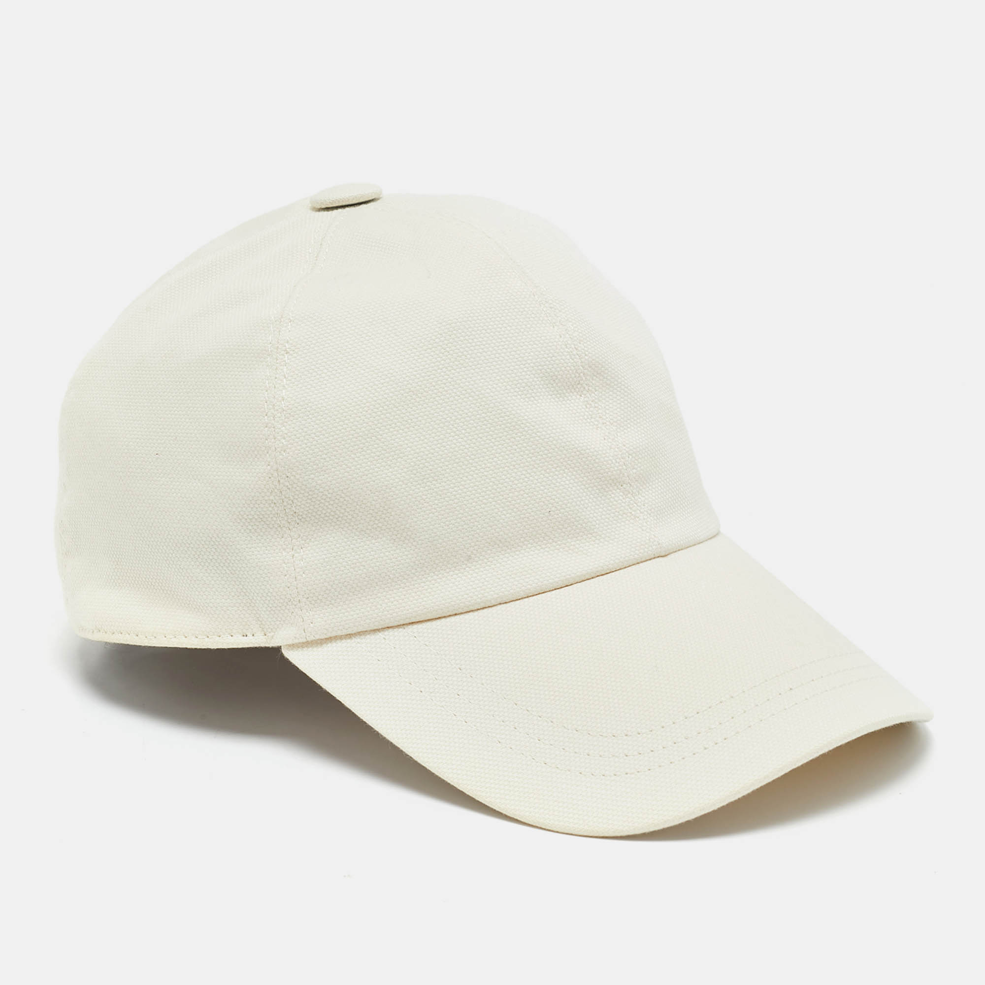 Brunello Cucinelli Beige Cotton Canvas Baseball Cap S