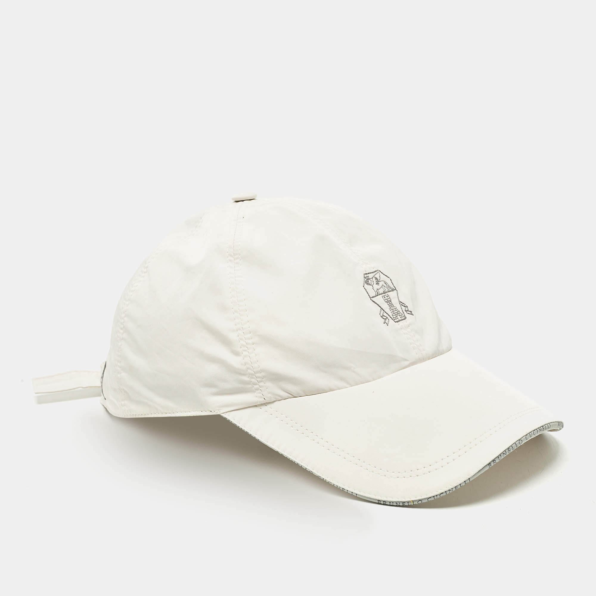 مملوكة مسبقًا قبعة بيسبول من برونيلو كوتشينيلي من المايكروفايبر التقني باللون البيج بحجم متوسط