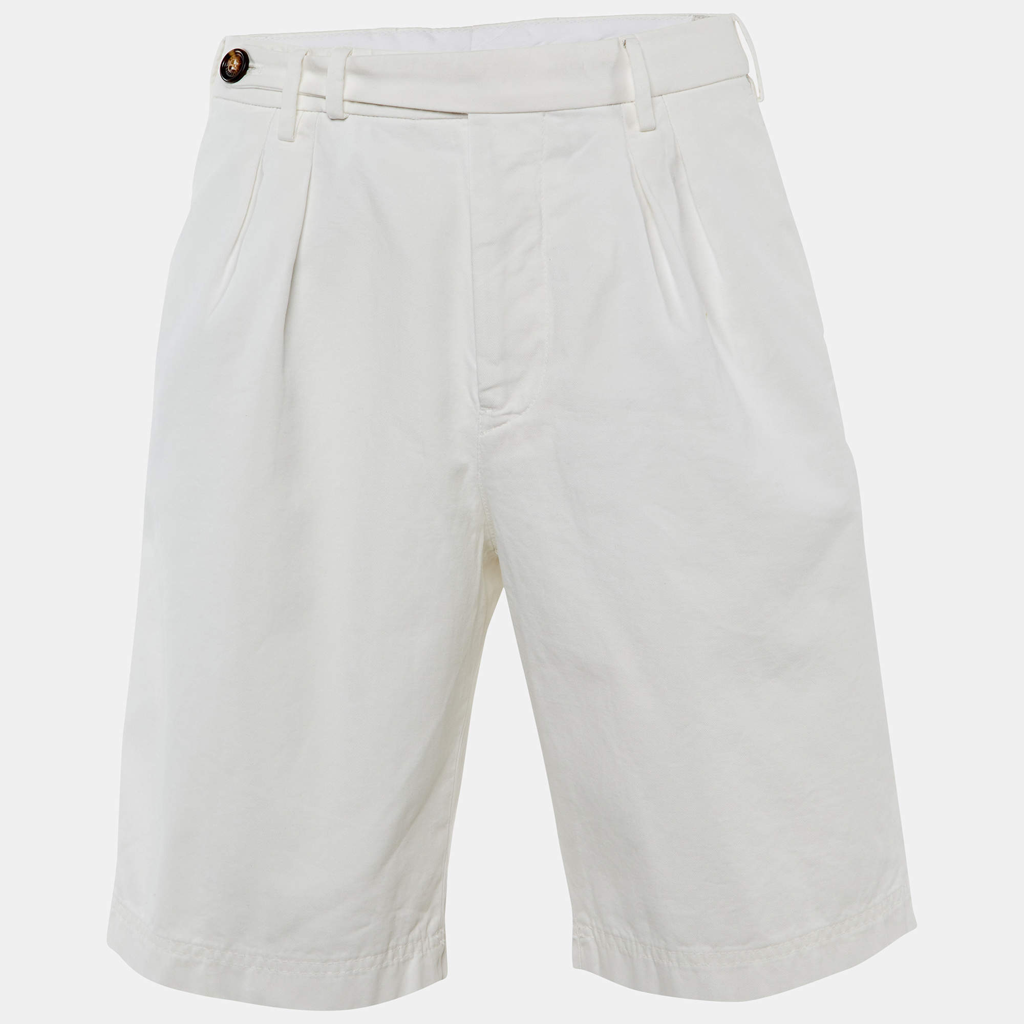 Pre Owned Brunello Cucinelli White Cotton Shorts M