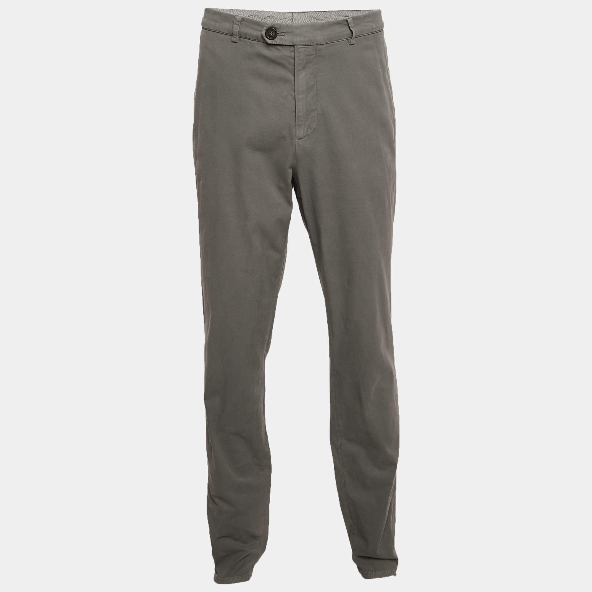 Pre Owned بنطلون برونيلو كوتشينيللي رمادي تقليدي مقاس كبير جداً جداً جداً جداً - فور إكس لارج