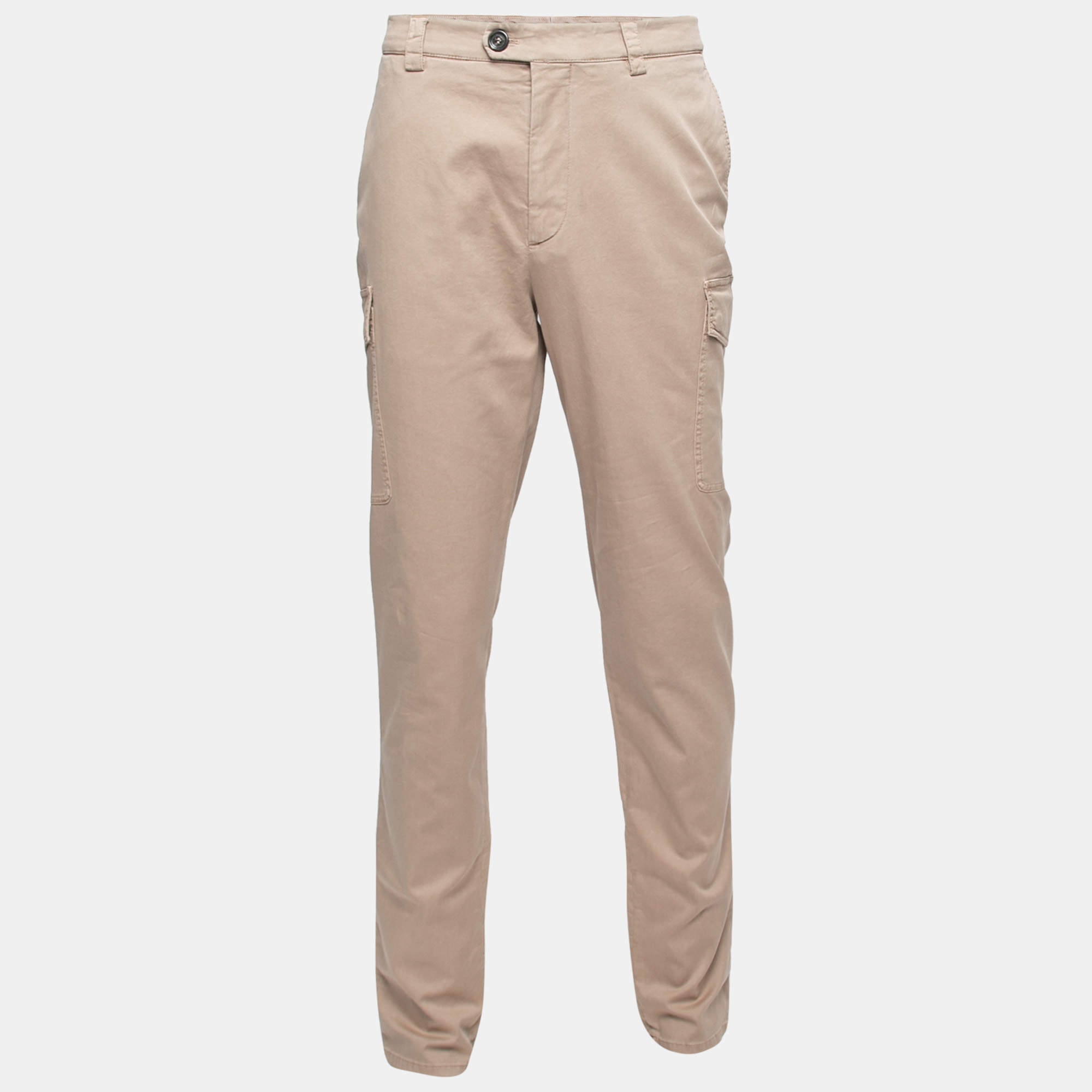 Brunello Cucinelli Beige Cotton Cargo Pants XL 