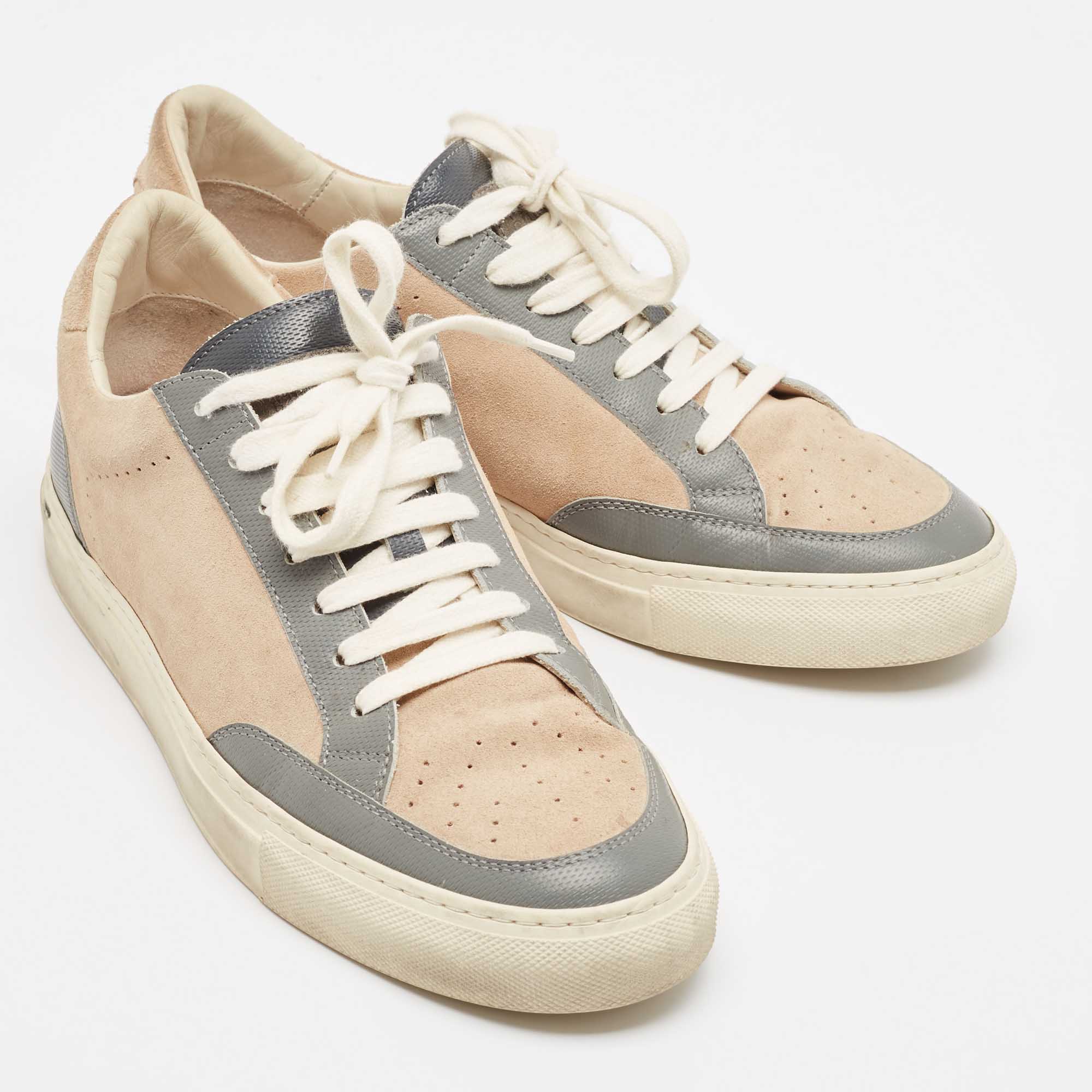 Brunello Cucinelli Beige Knit Fabric Low Top Sneakers Size