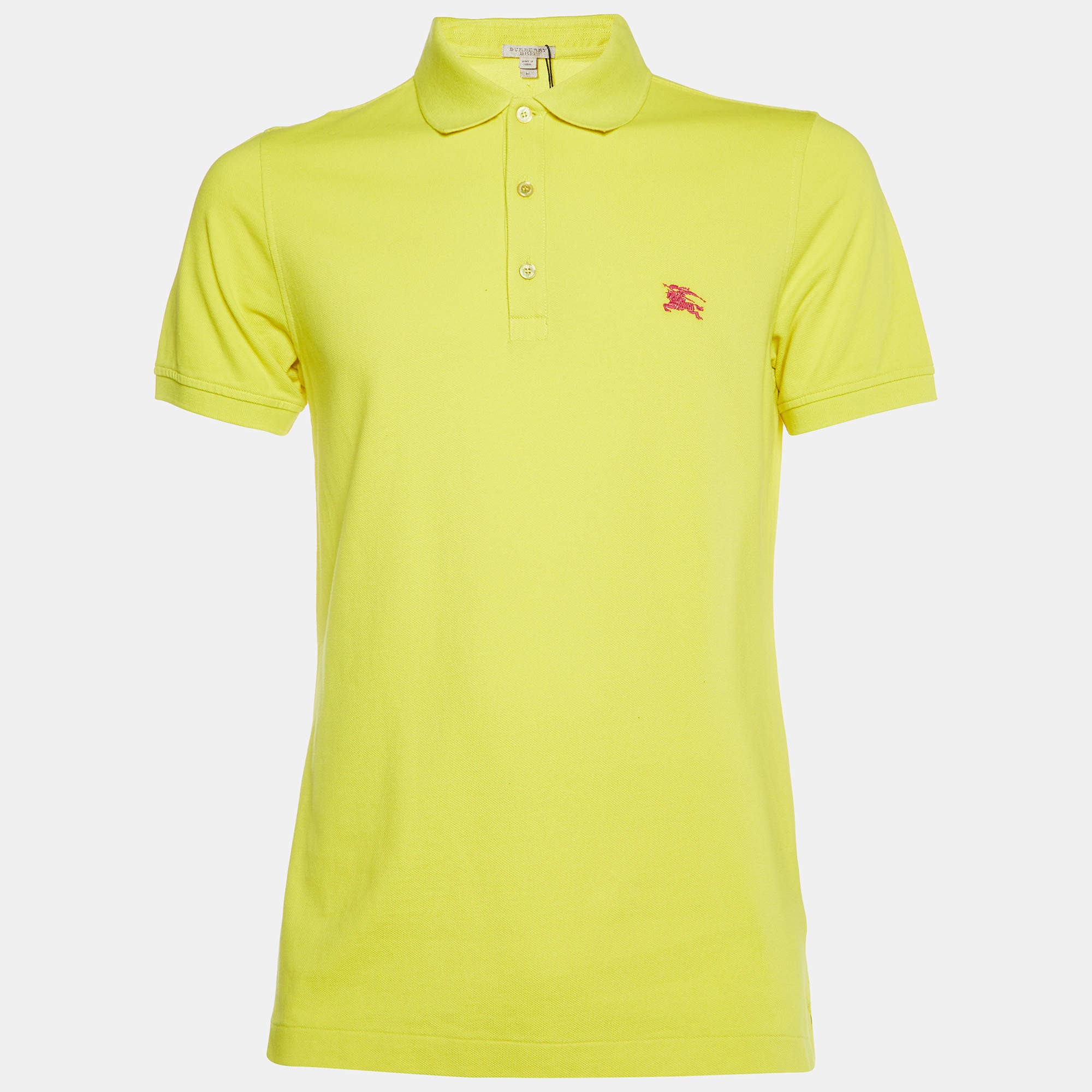 Pre Owned Burberry Brit Yellow Cotton Pique Phillipson Polo T-Shirt M
