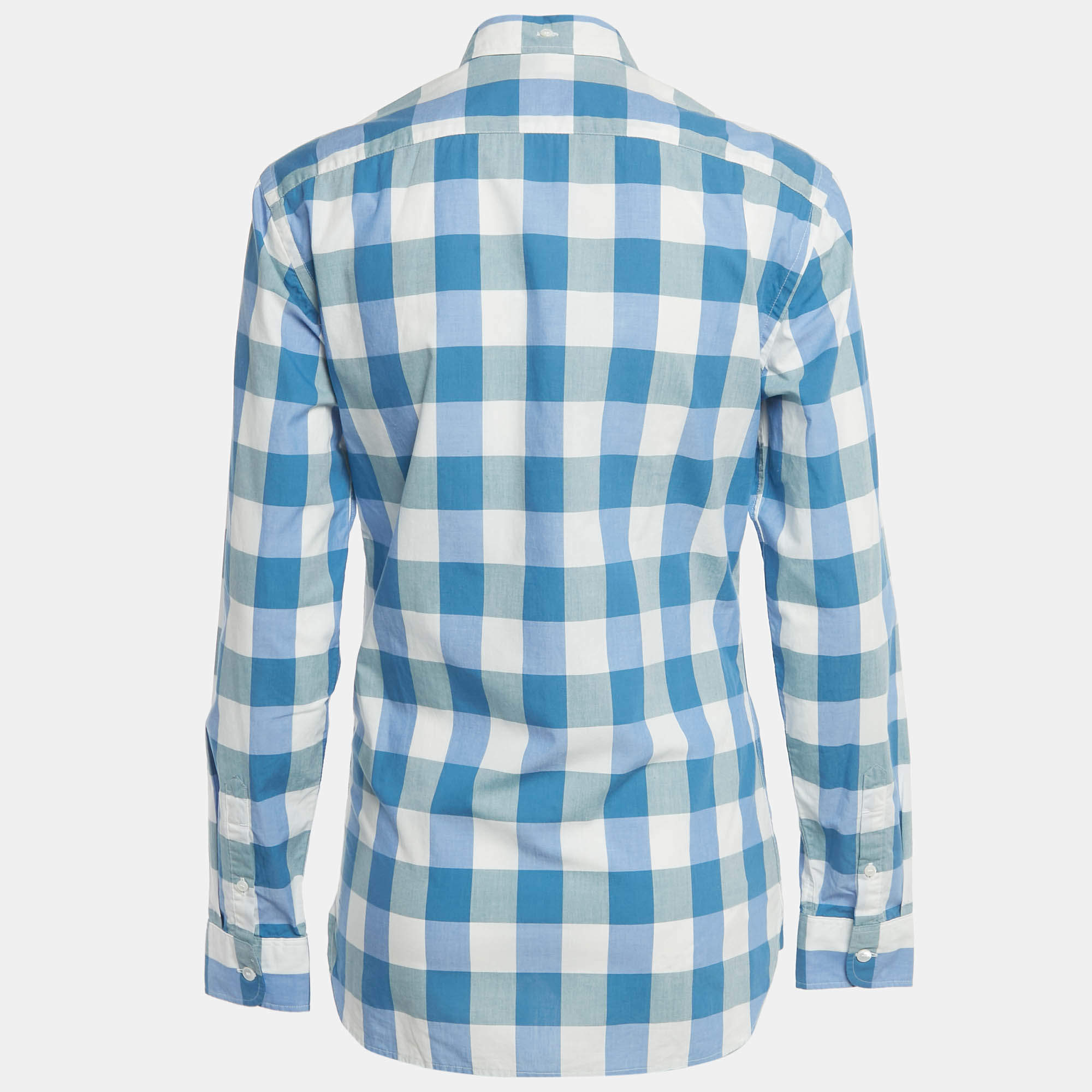 Burberry Brit Purple Checked Cotton Button Down Shirt S Burberry