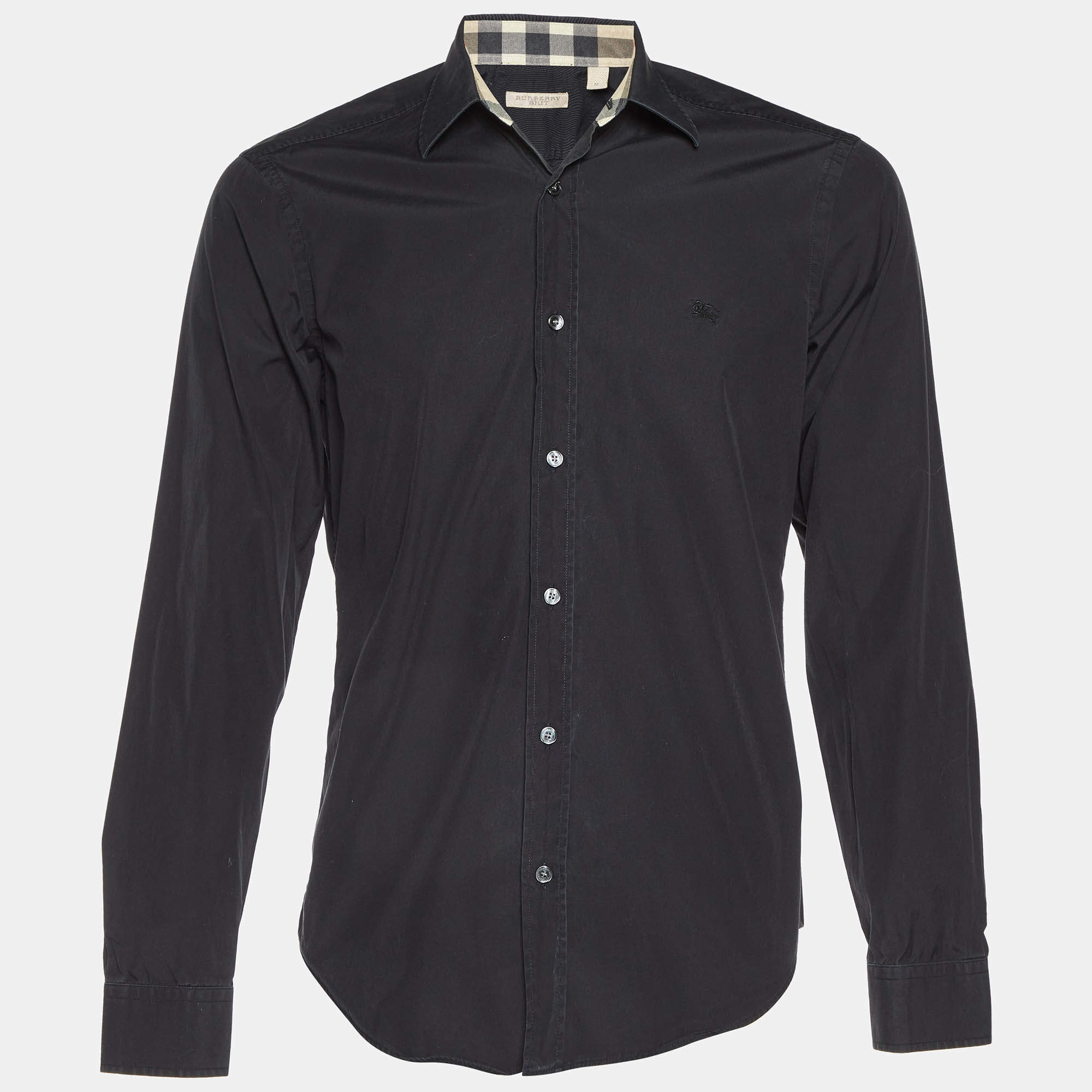 Pre Owned Burberry Brit Black Cotton Long Sleeve Shirt M