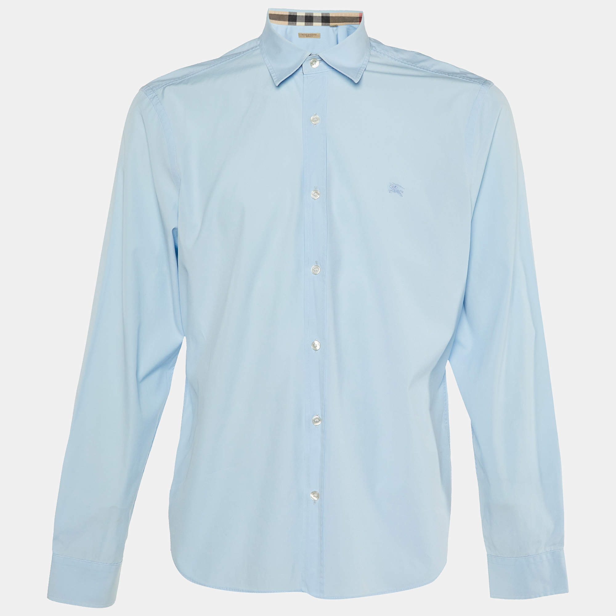 Burberry Brit Blue Cotton Button Front Shirt XL 