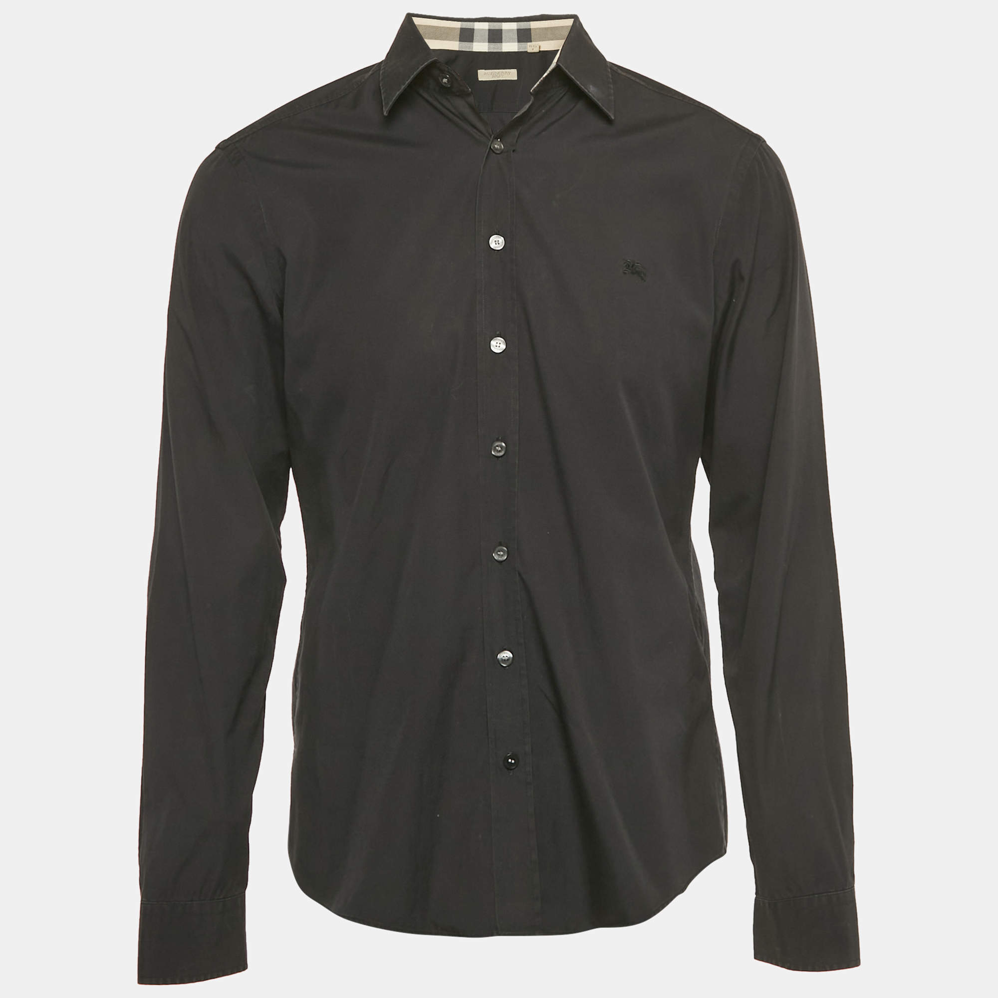 Pre Owned Burberry Brit Black Cotton Long Sleeve Shirt M