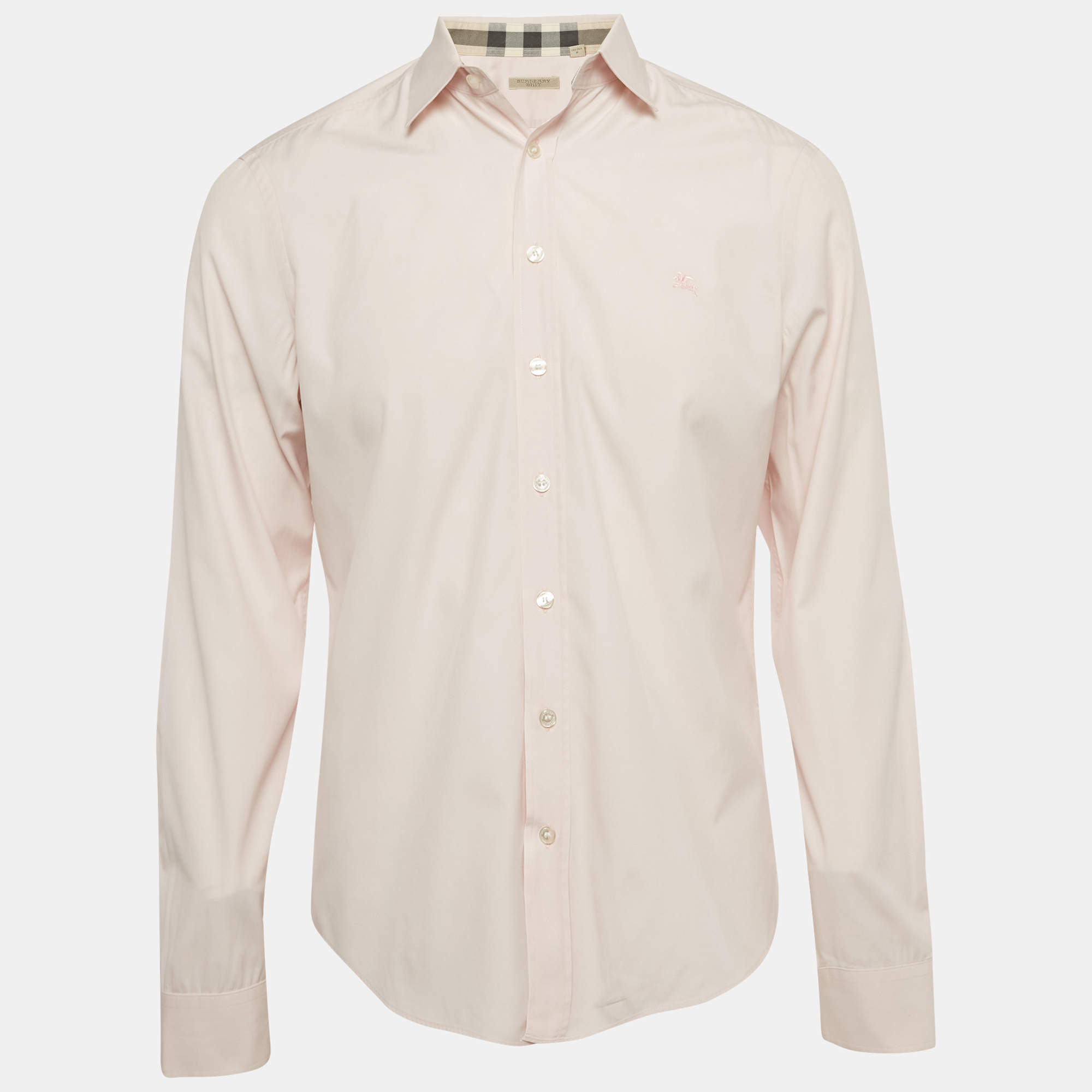 Pre Owned Burberry Brit Pink Cotton Long Sleeve Shirt M