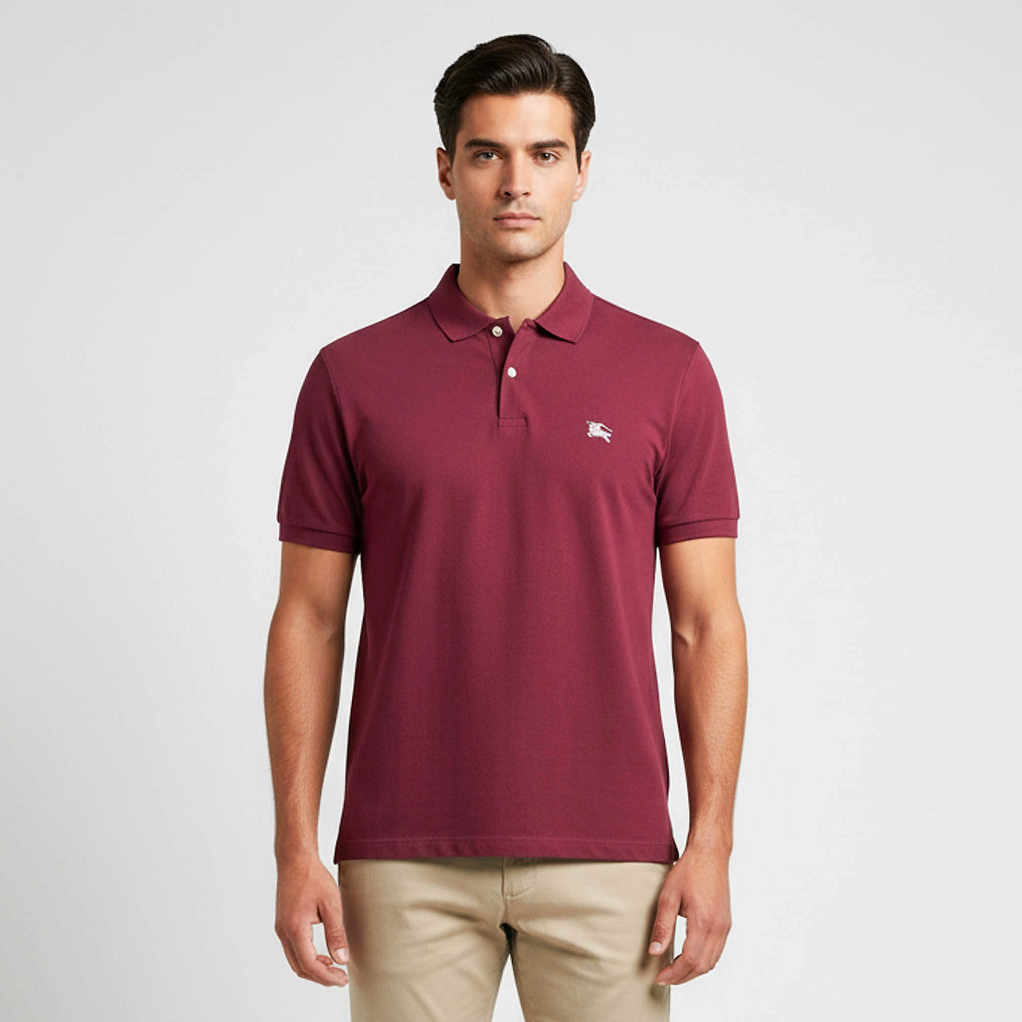 Pre Owned Burberry Brit Pink Logo Embroidered Cotton Pique Polo T-Shirt XXL