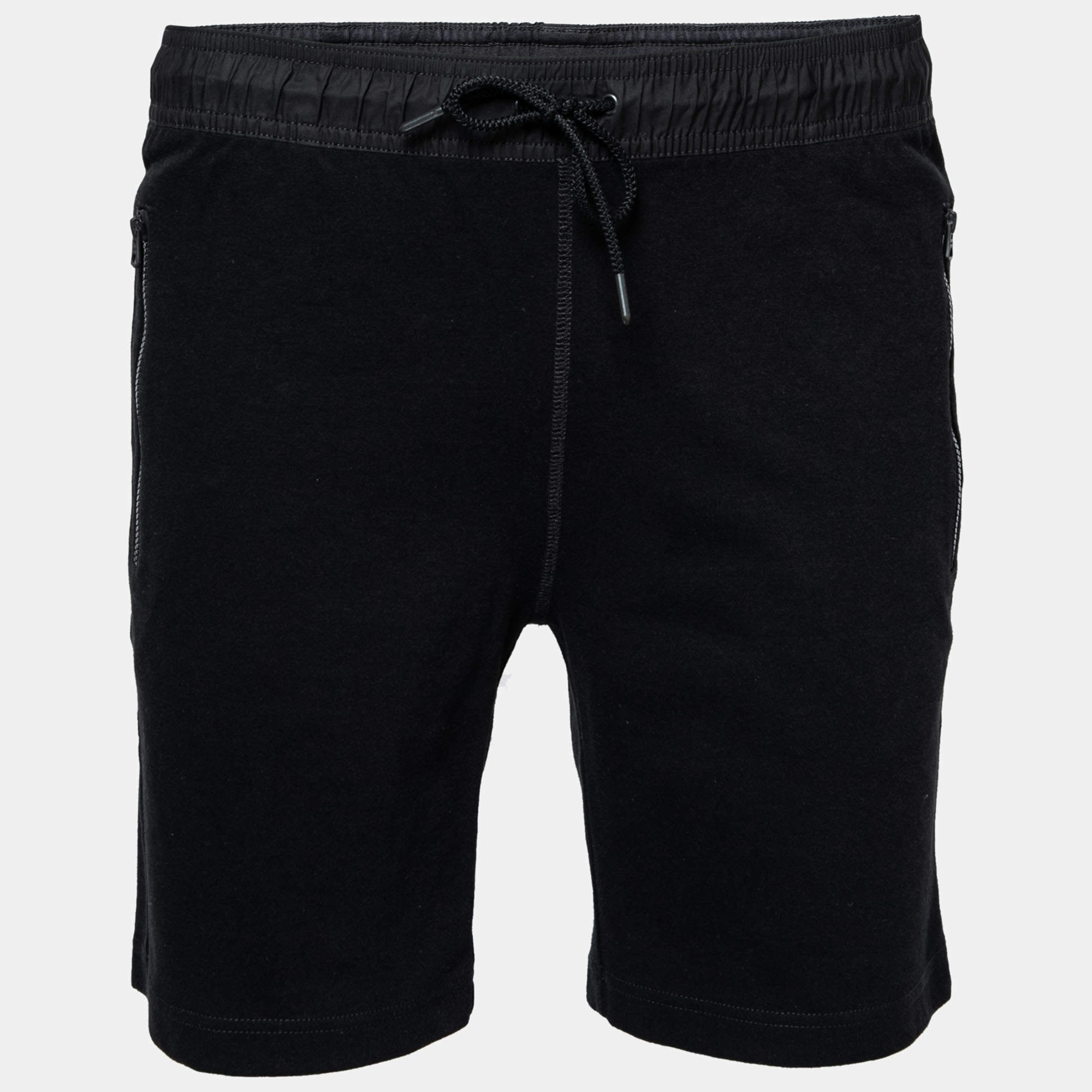 Pre Owned Burberry Brit Black Stretch Cotton Drawstring Shorts S