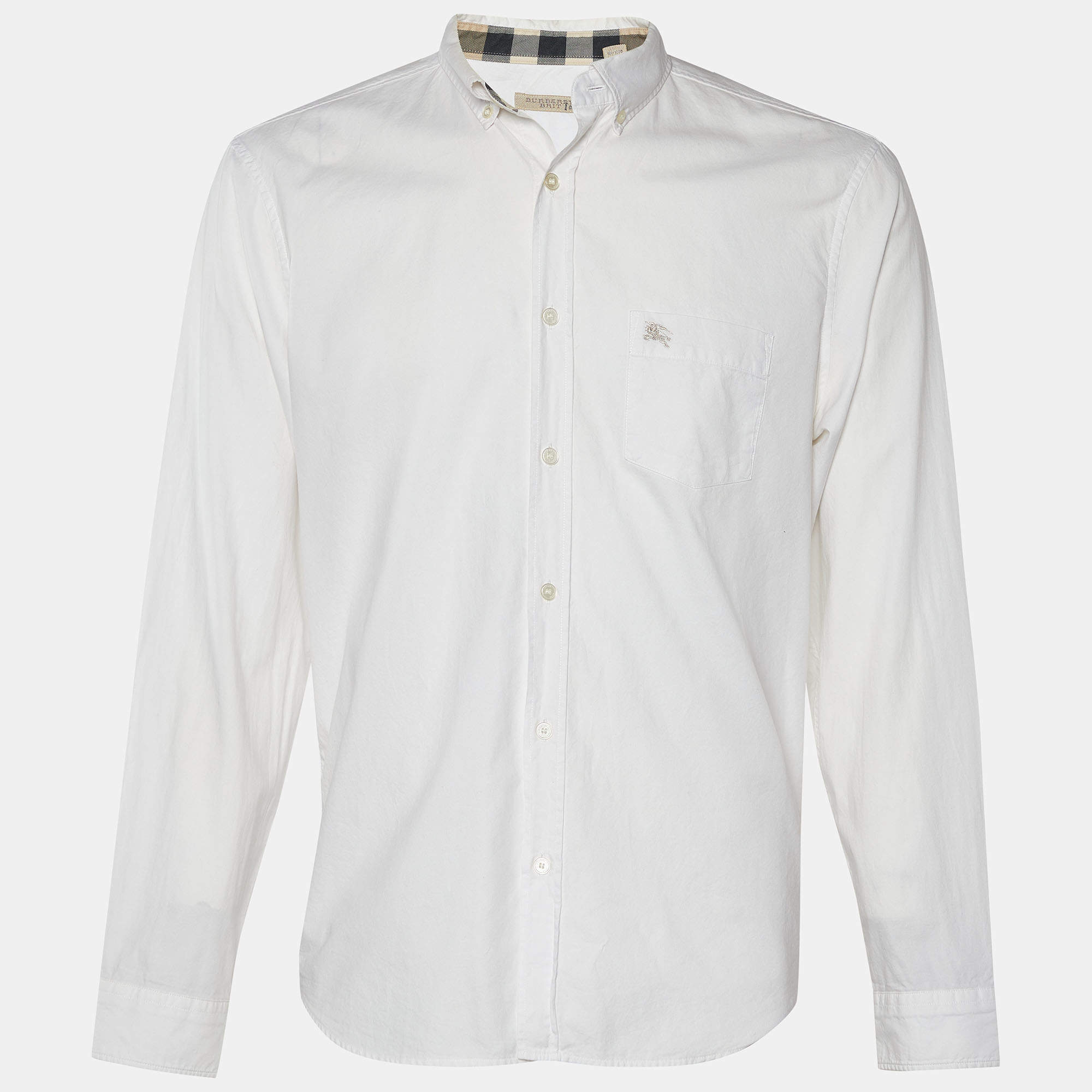 Burberry Brit White Cotton Button Front Shirt XL