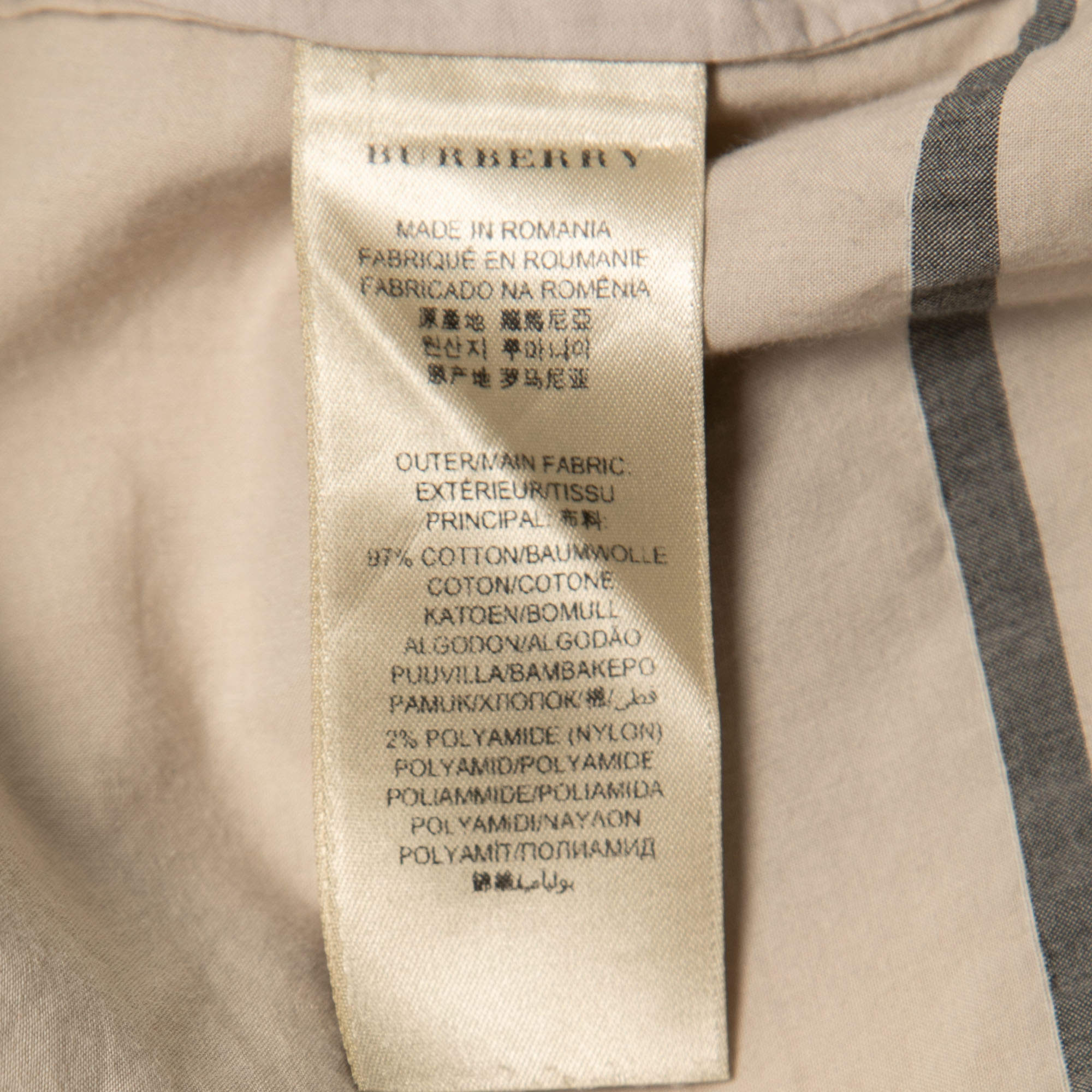 Burberry Brit Beige Checked Cotton Button Front Shirt L Burberry Brit | TLC