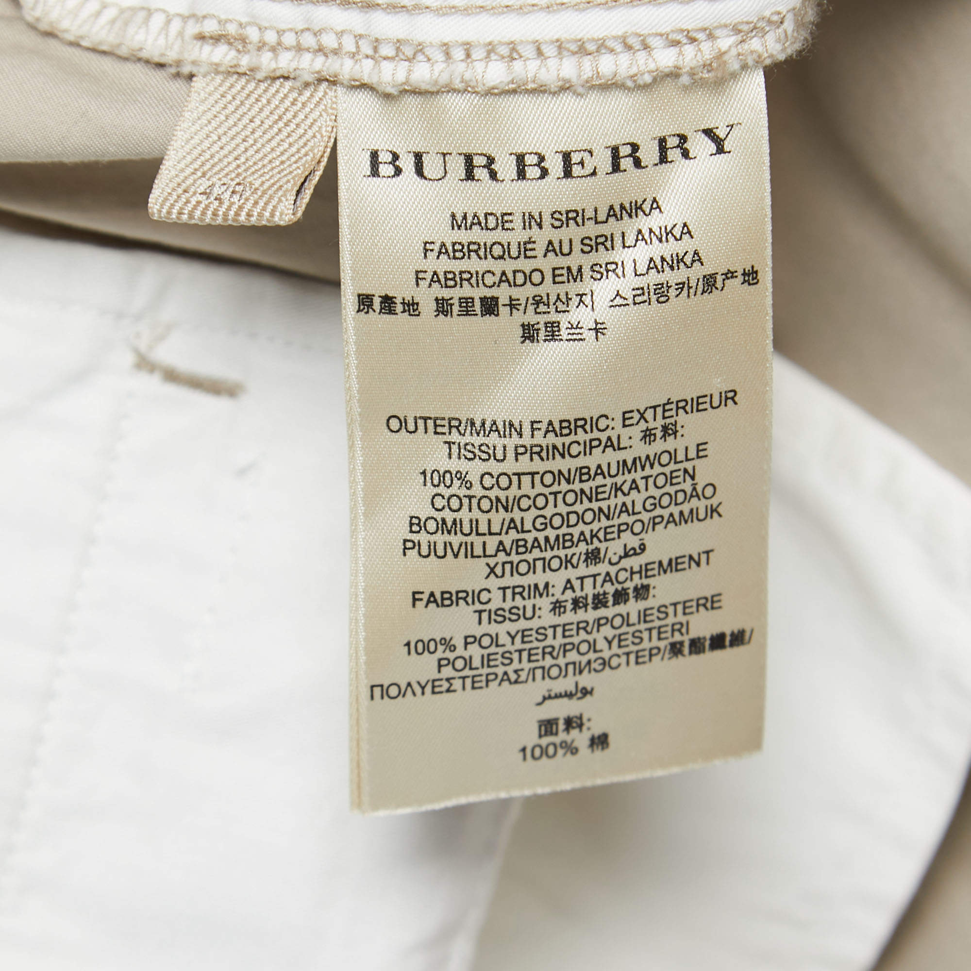 Burberry Brit Beige Cotton Albany Regular Fit Trousers 4XL Burberry Brit |  TLC