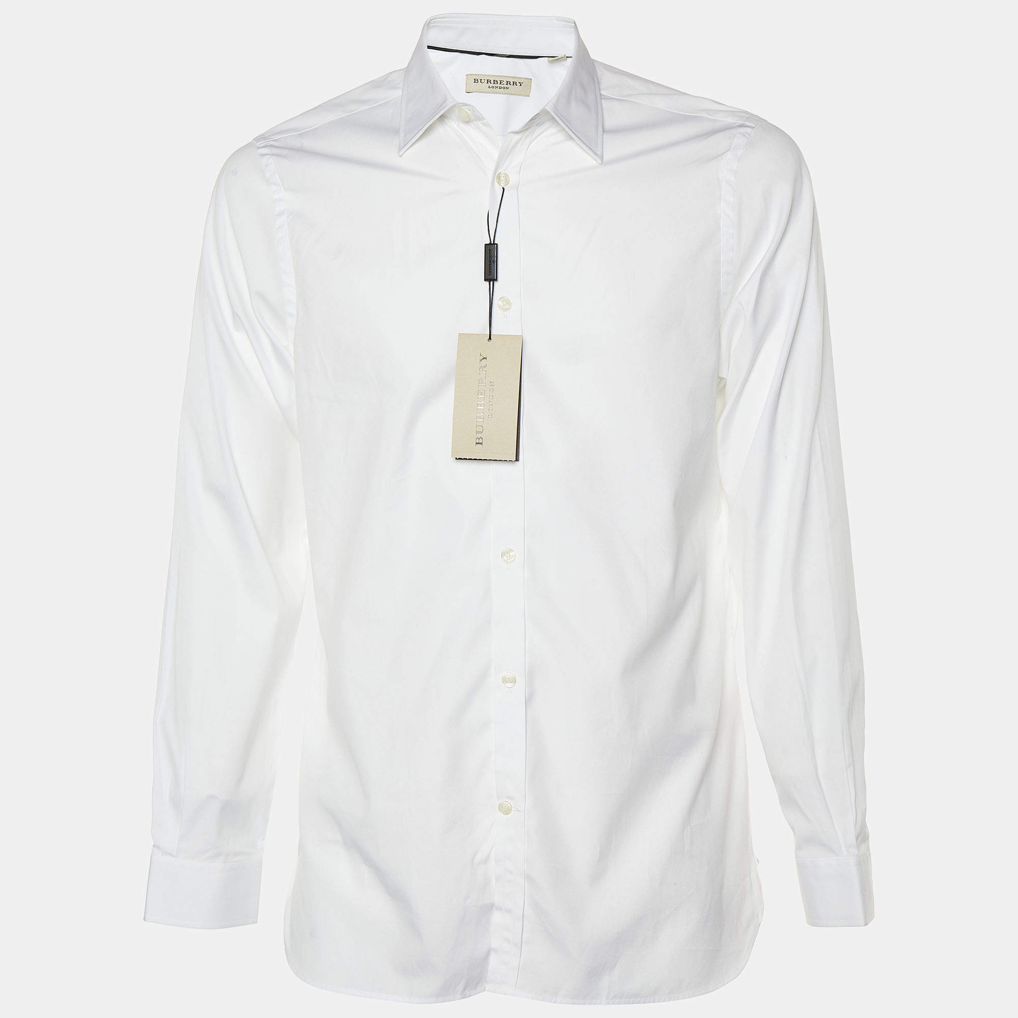 Burberry White Cotton Button Front Treyforth Shirt M