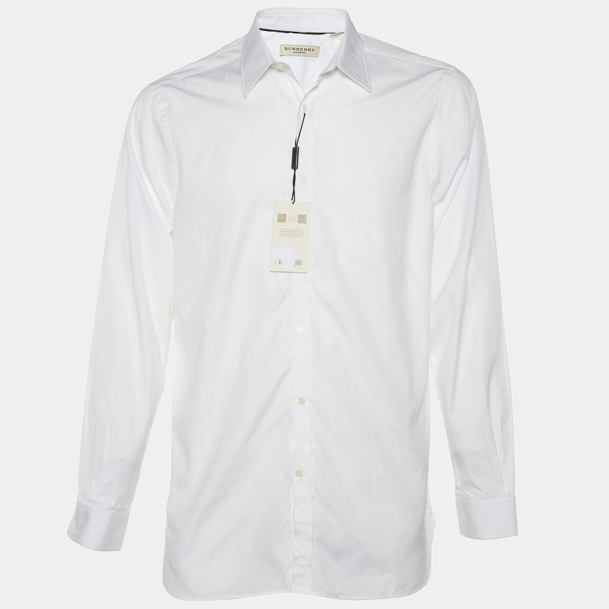 Burberry White Cotton Button Front Treyforth Shirt L Burberry London | TLC