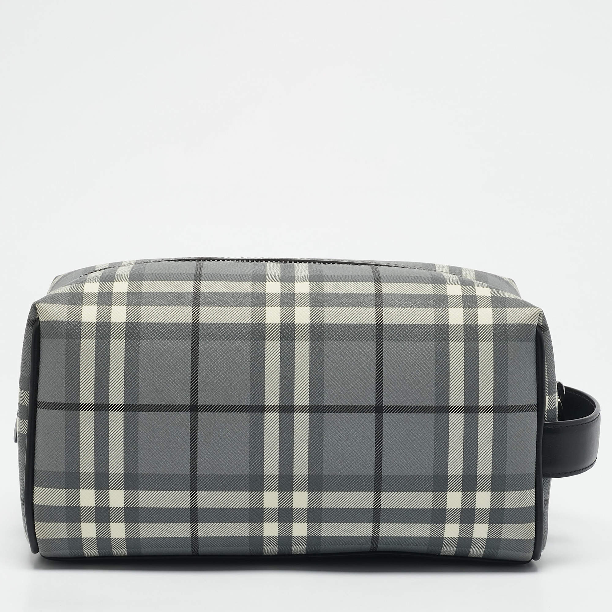 Pre Owned Burberry Grey Check PVC Travel Pouch