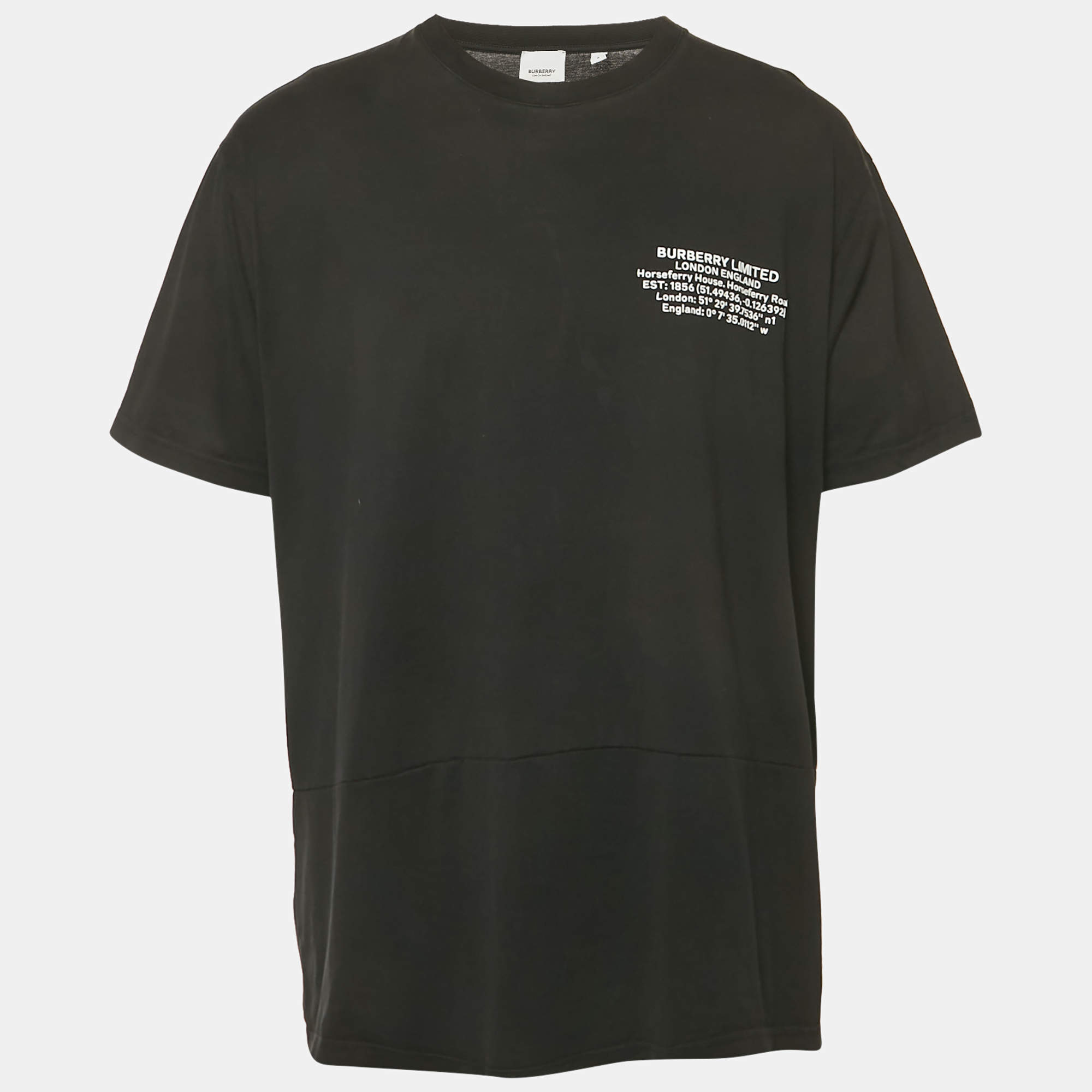 Pre Owned Burberry London Black Abel Coordinates Logo Printed Cotton T-Shirt L 