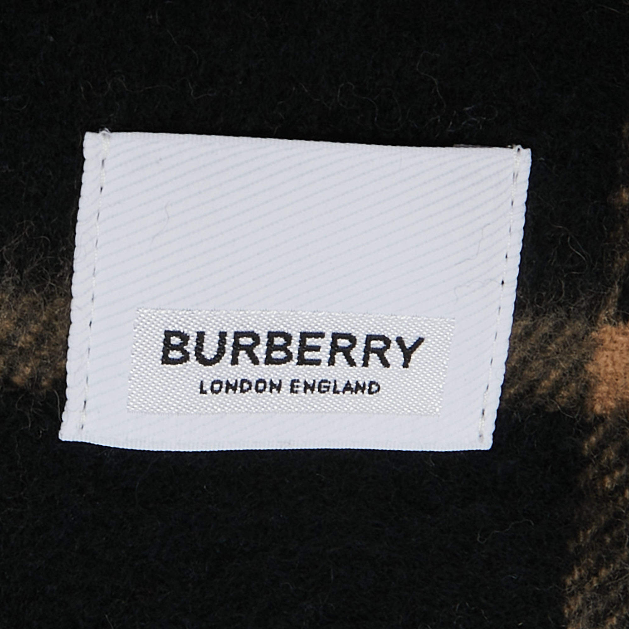 Burberry Black Saddle Stripe To Check Cashmere Fringed Scarf Burberry