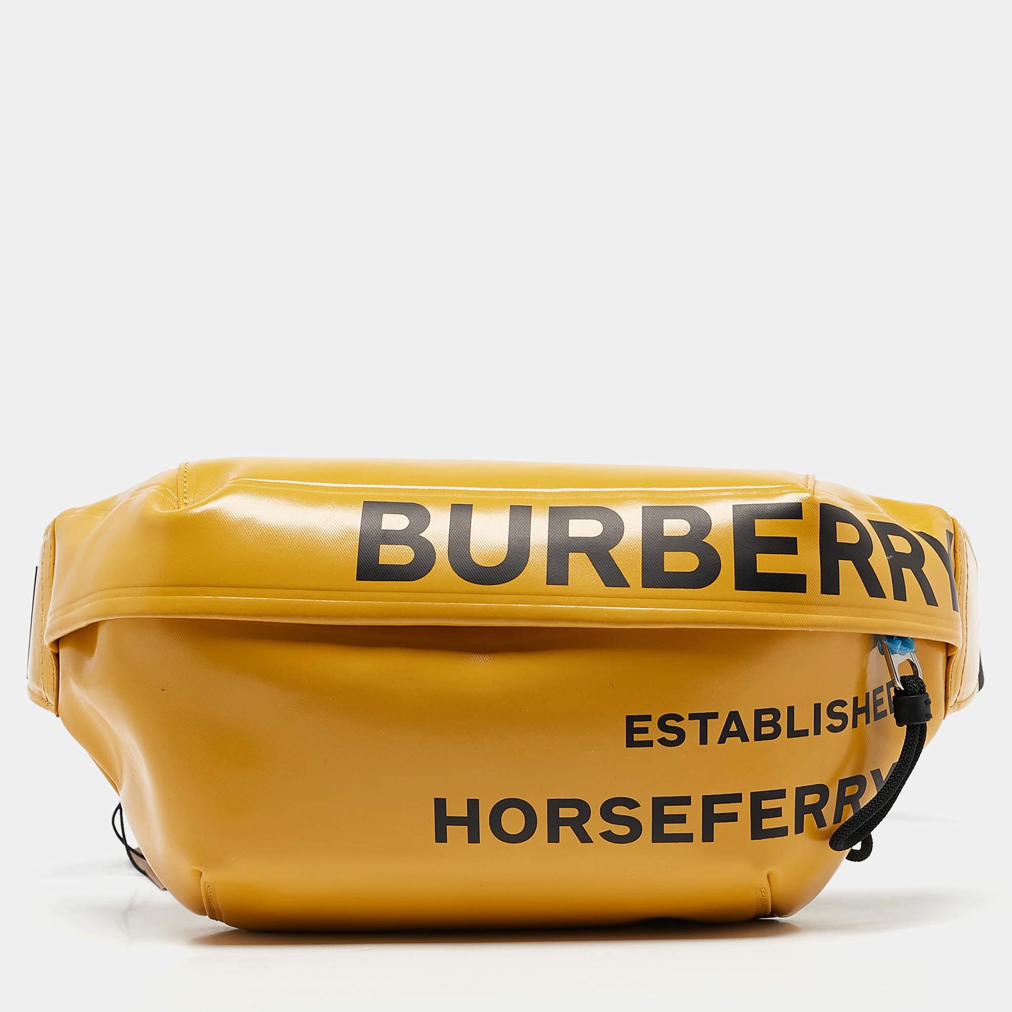 Burberry Yellow Coated Canvas Medium Sonny Bum Bag