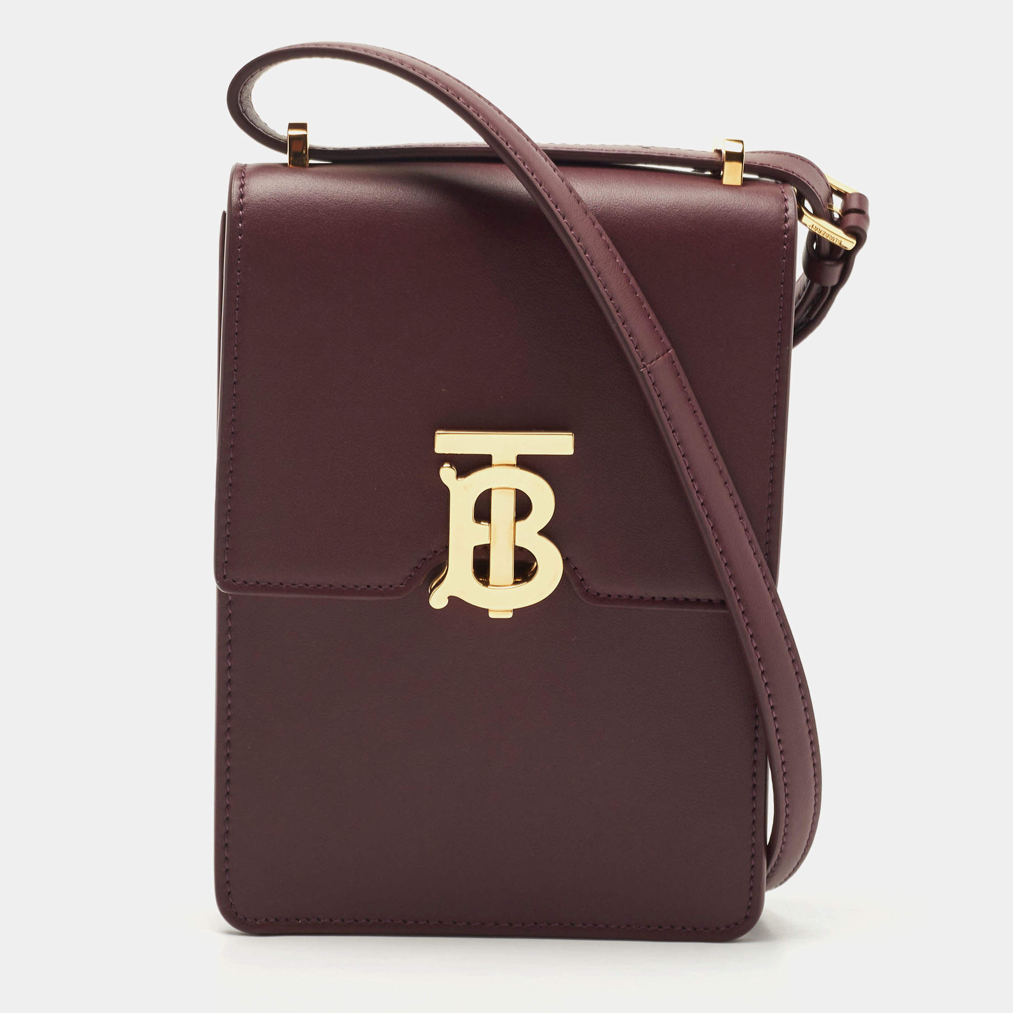 Burberry Deep Maroon Leather Robin Crossbody Bag