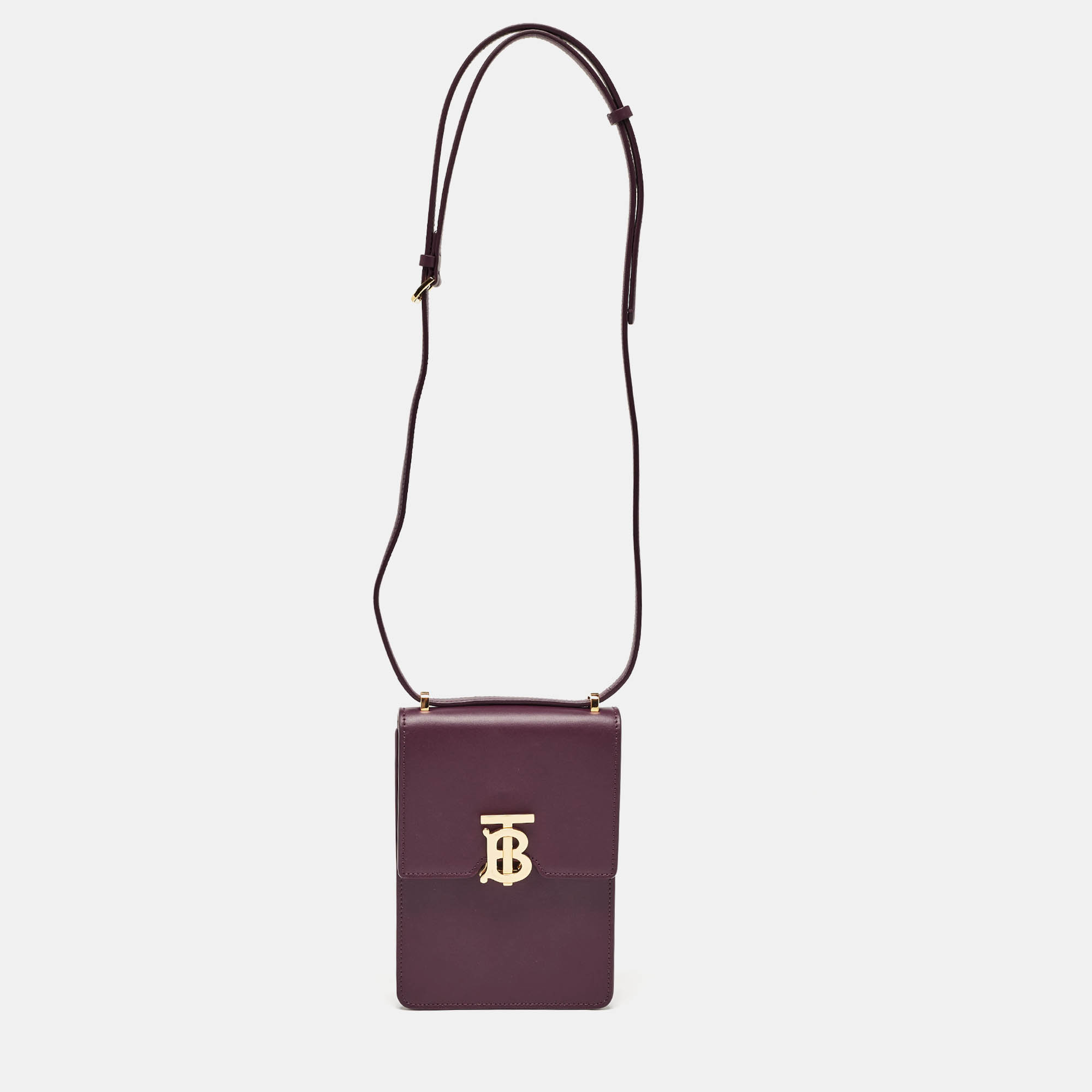 Burberry Plum Leather Robin Crossbody Bag