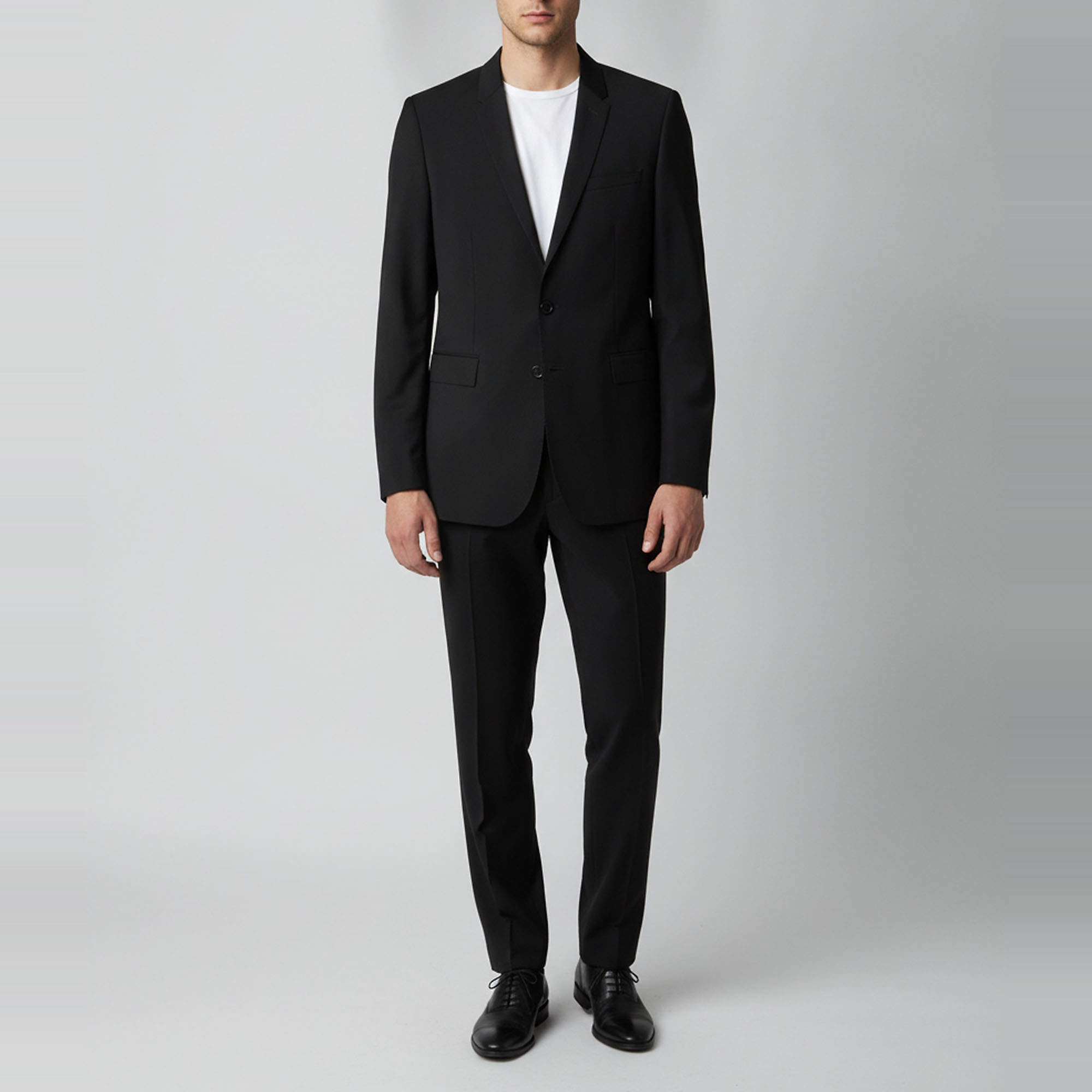 Pre Owned Burberry Black Wool Tailored Suit L