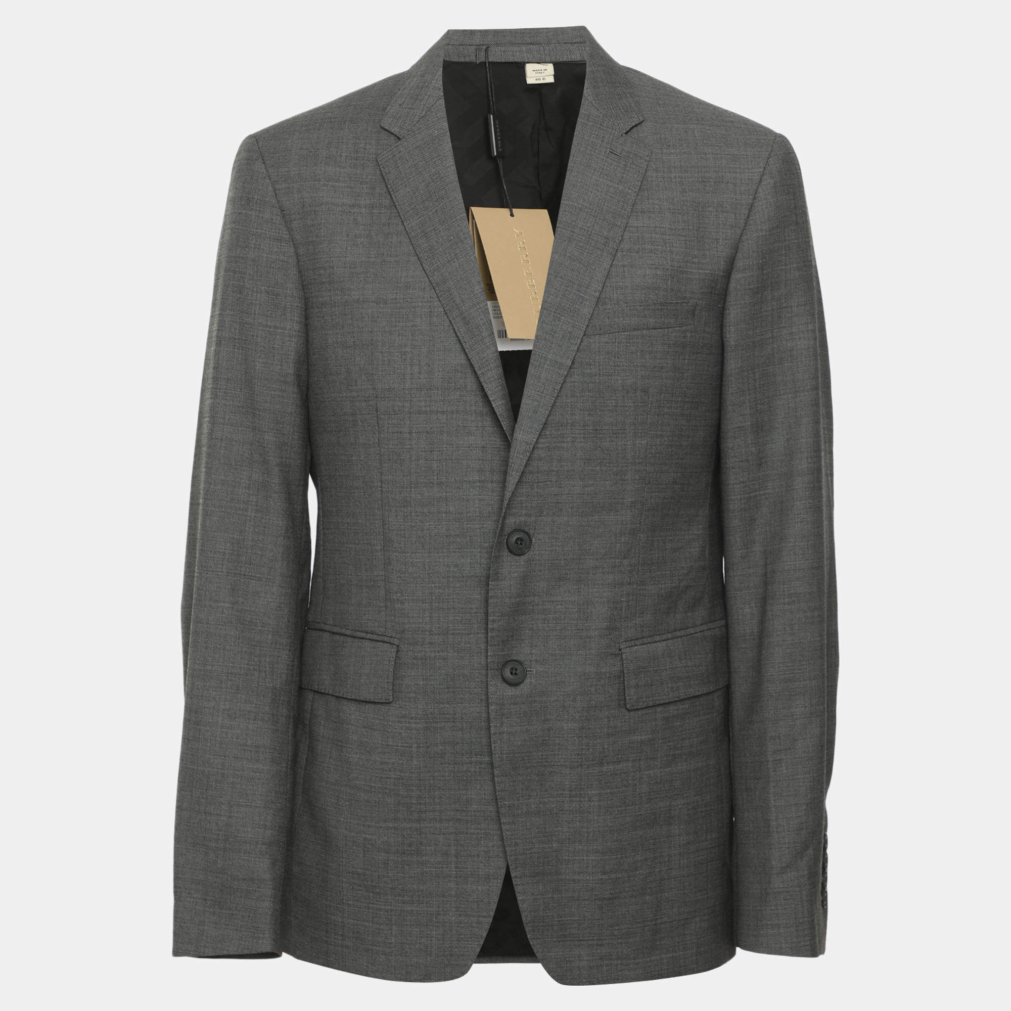 مملوكة مسبقًا Burberry Grey Wool Jacket M