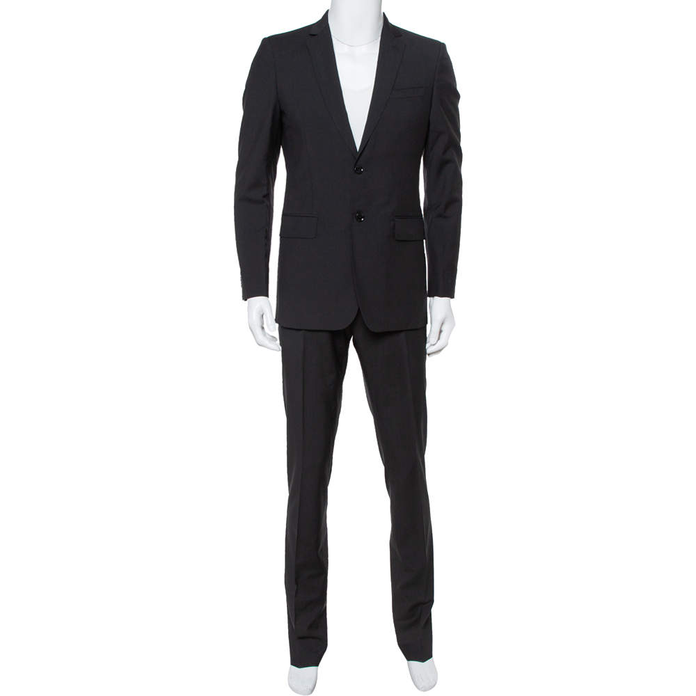 Pre Owned Burberry Black Wool Tailored Milbury Suit M