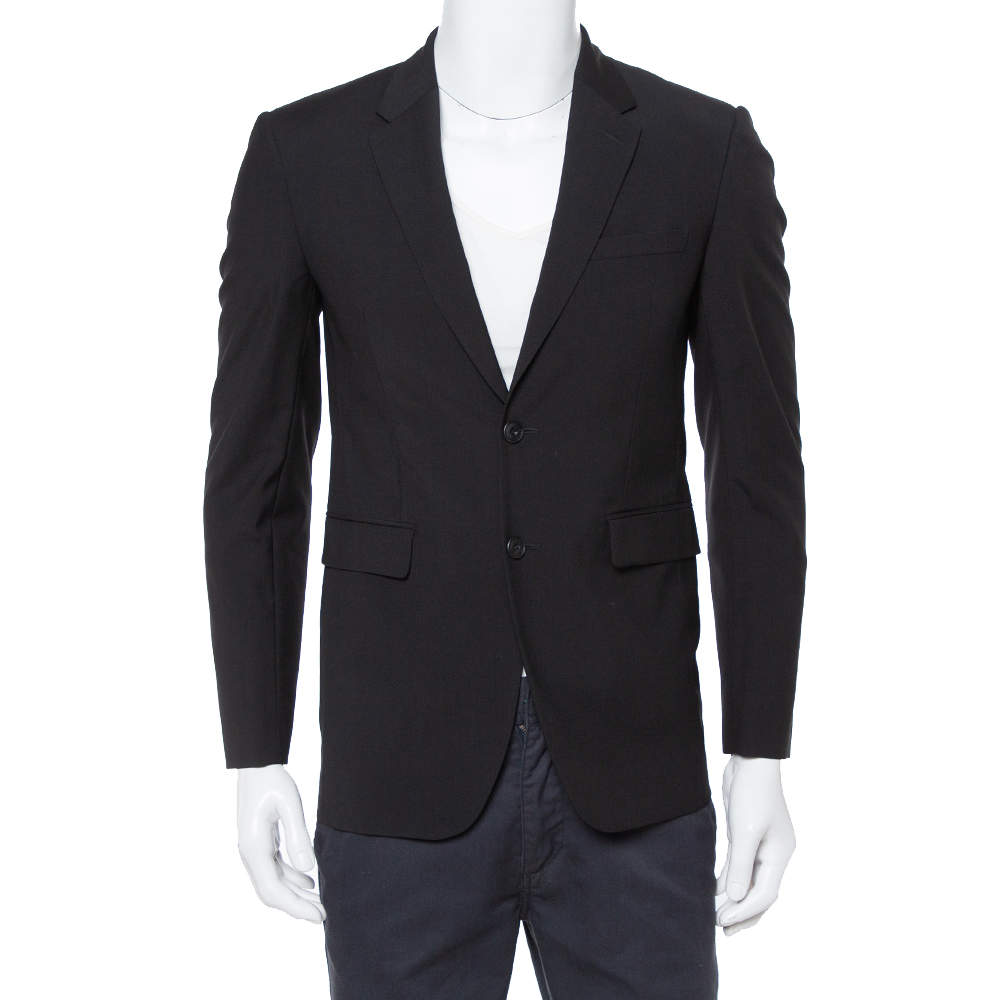 Burberry Black Wool Millbank Tailored Jacket S 