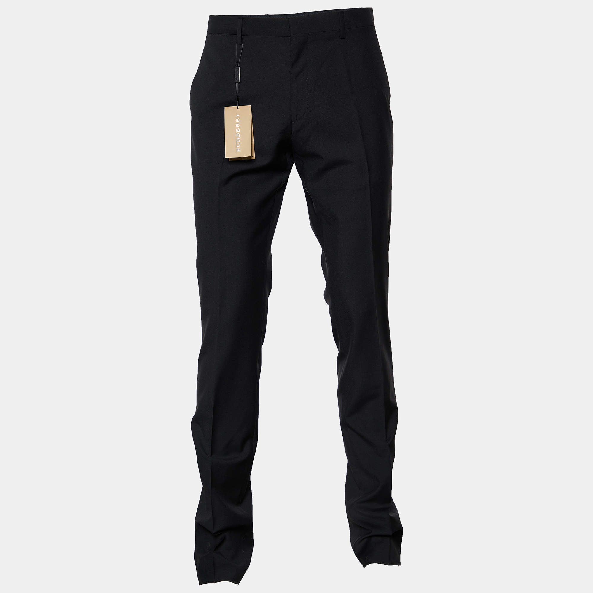 Burberry Black Virgin Wool Trousers M