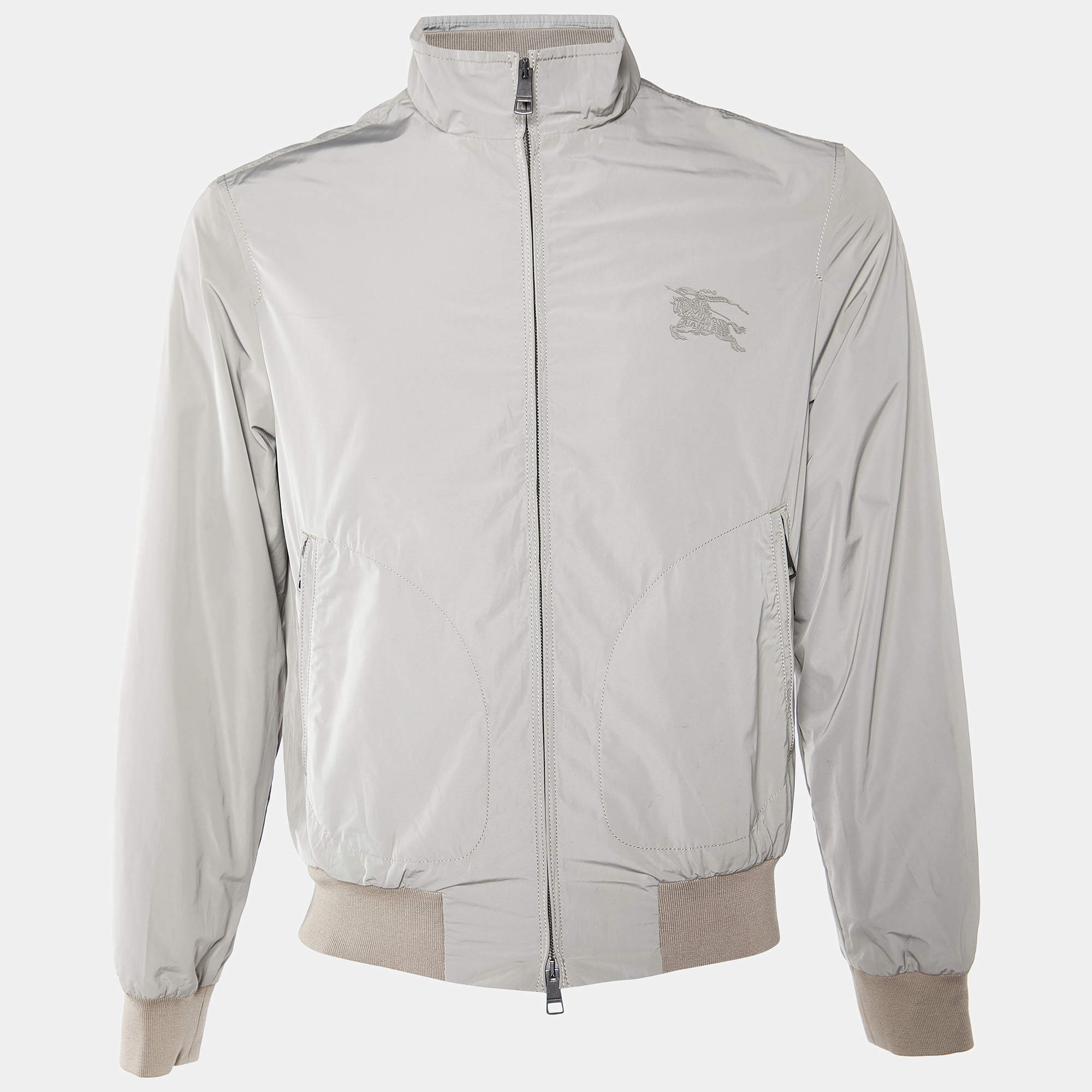 Burberry Beige Bradford Zip Up Bomber Jacket S Burberry | TLC Burberry Beige Bradford Zip Up Bomber Jacket S Burberry | TLC