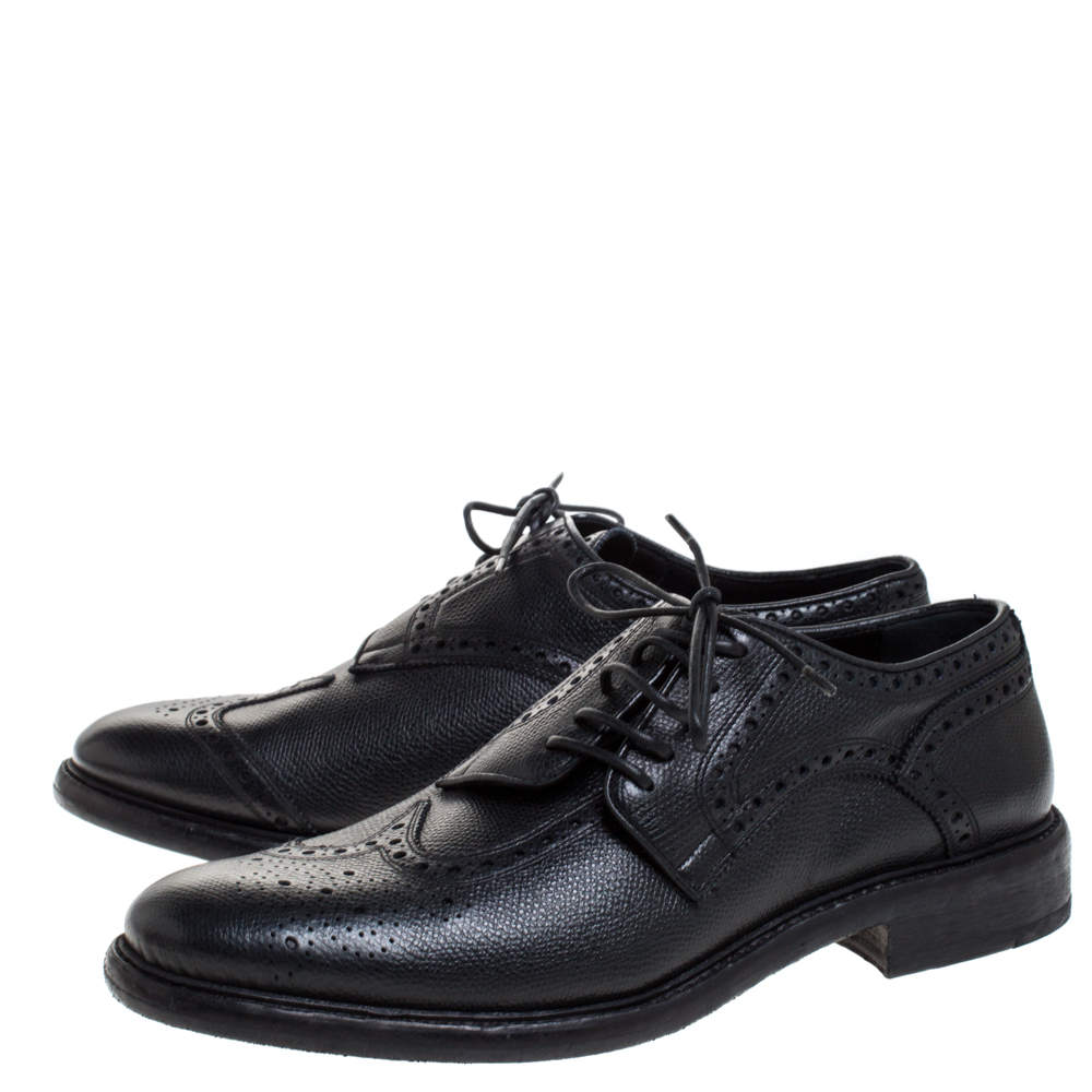 Burberry Black Brogue Leather Rayford Wingtip Derby Size 43 Burberry | TLC