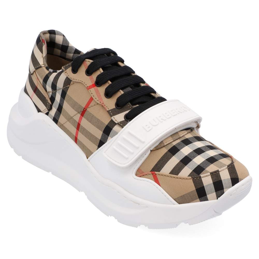 مملوكة مسبقًا Burberry Check Canvas Regis Chunky Sneakers Size EU 43