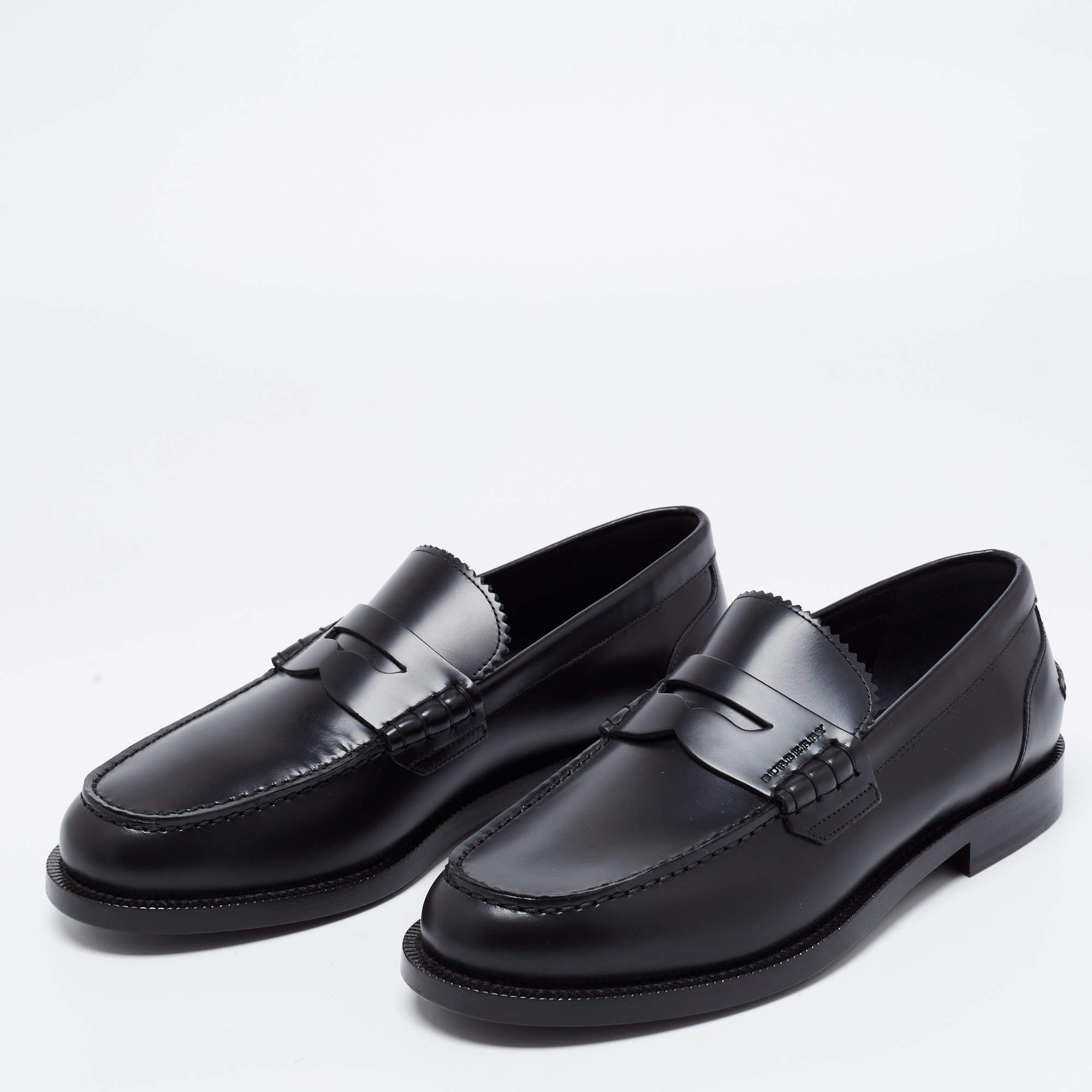 Burberry Black Leather Bedmont Penny Loafers Size  Burberry | TLC