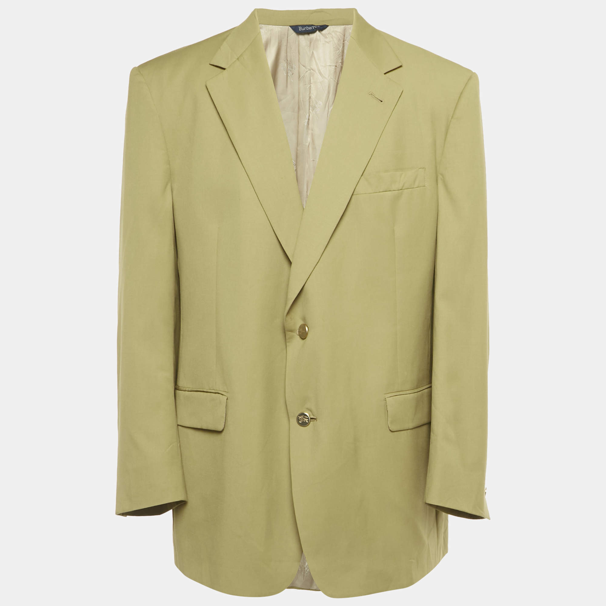 Pre Owned Burberry Prorsum Green Wool Single Breasted Blazer 3XL