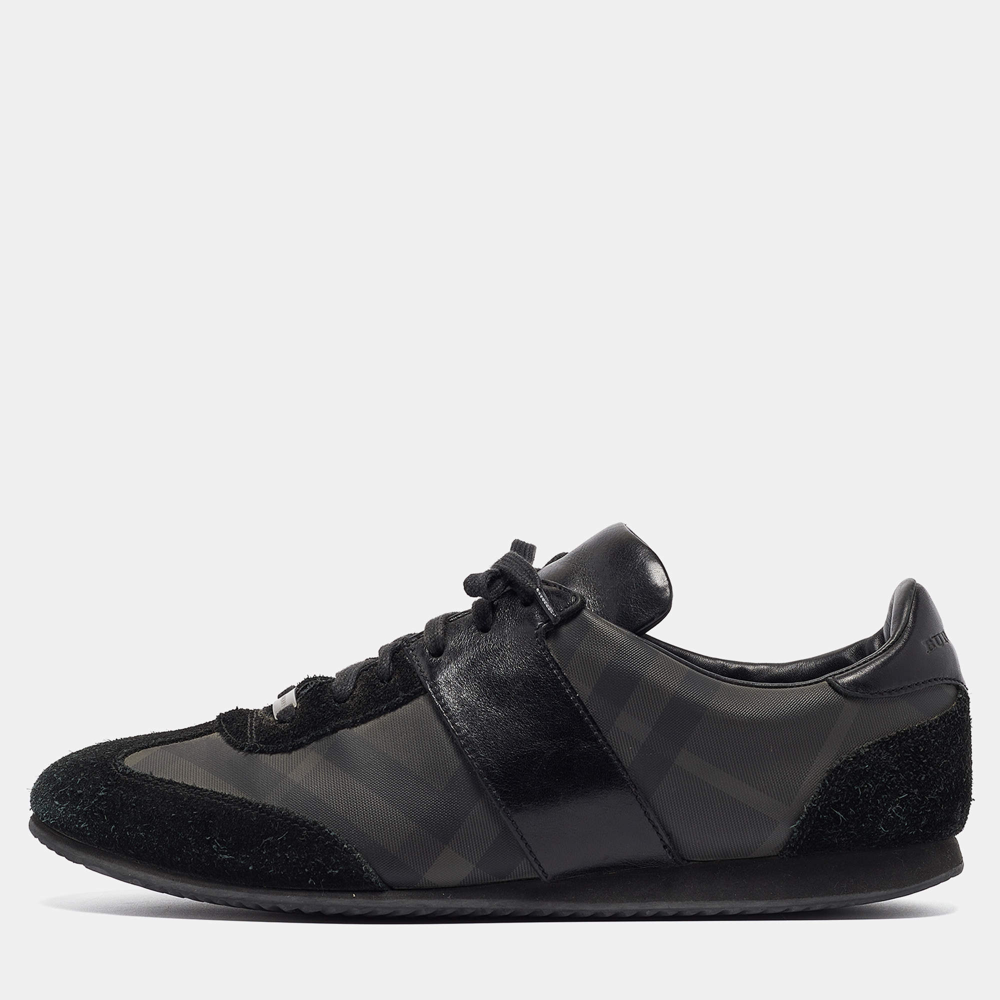 Burberry Prorsum Black Suede And Leather Slip On Sneakers Size 42