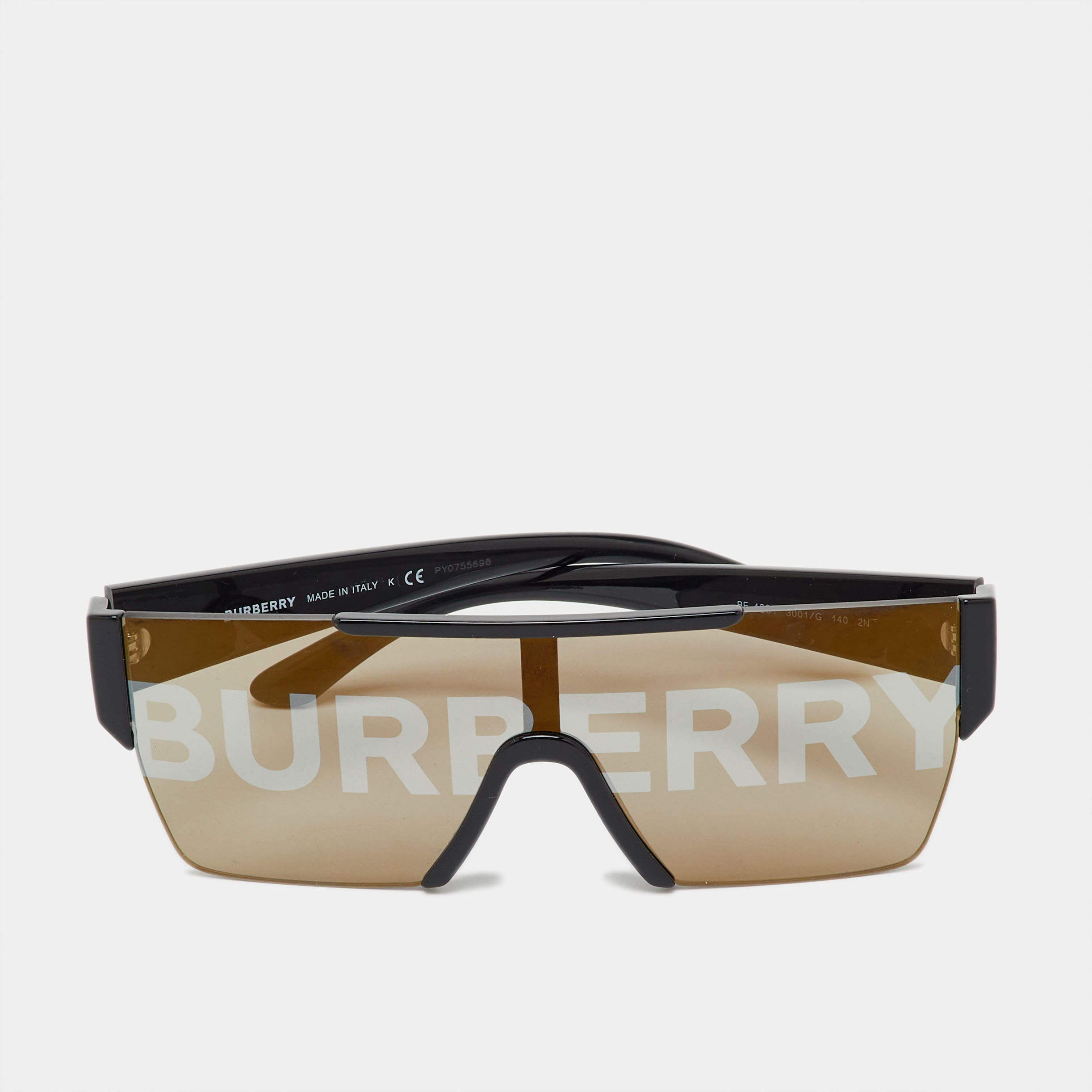 Pre Owned Burberry Black/Grey BE4291 Logo Rectangle Sunglasses